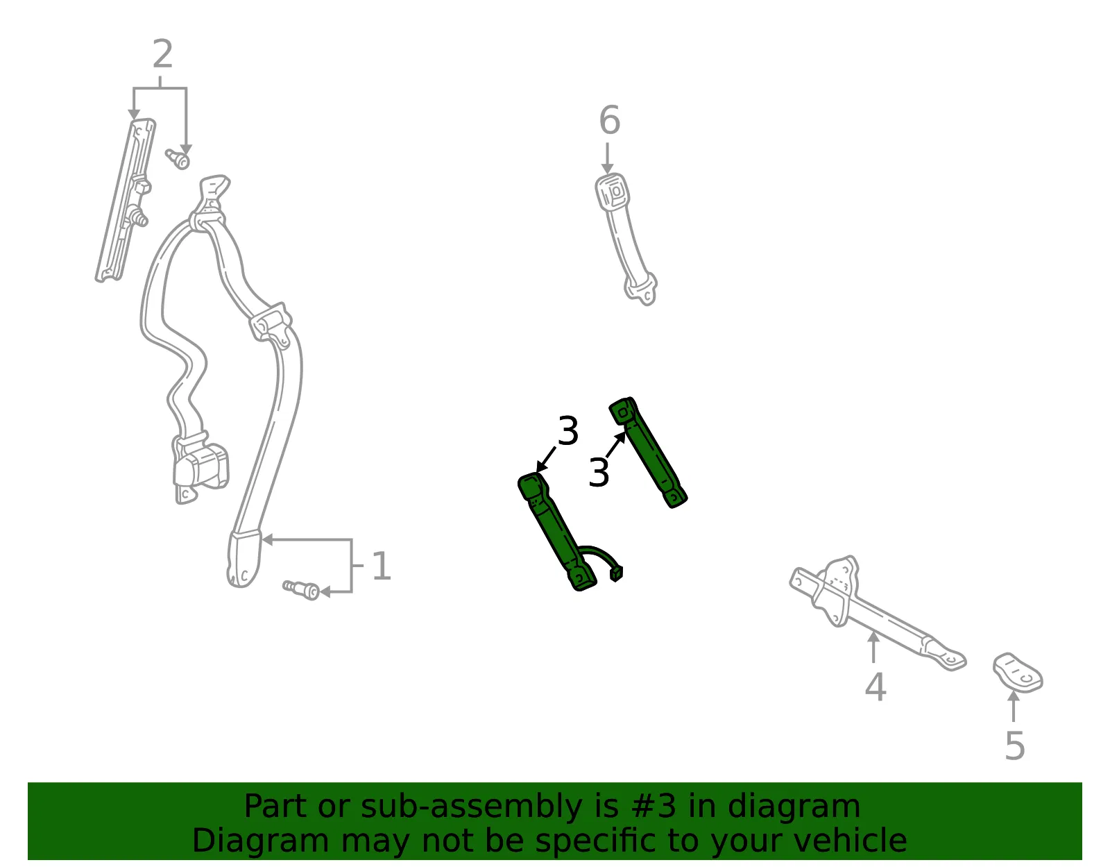 Buckle - Passenger Side (RH) - Mazda (1FEA-57-900) - view 2