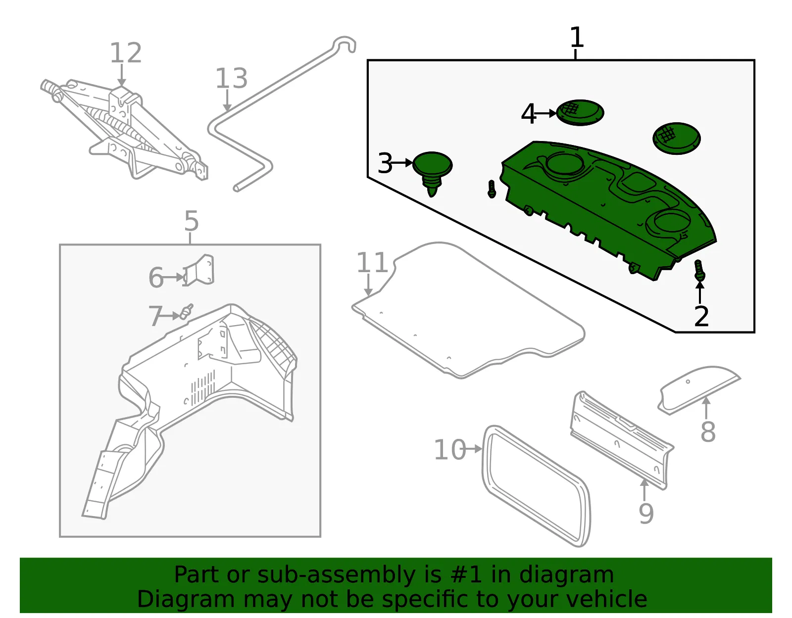 Pkg Tray Trim - Kia (1K2BW-6832096) - view 2