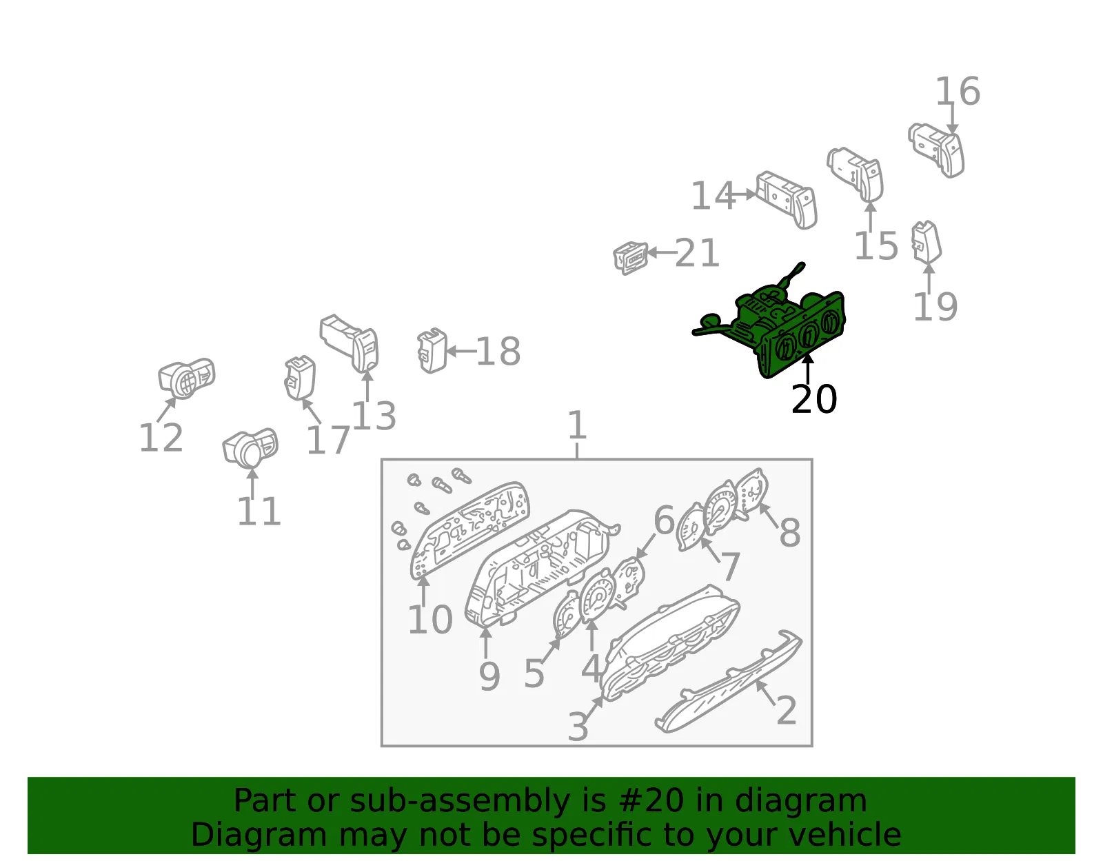 Dash Control Unit - Kia (1K2N1-61190B) - view 2