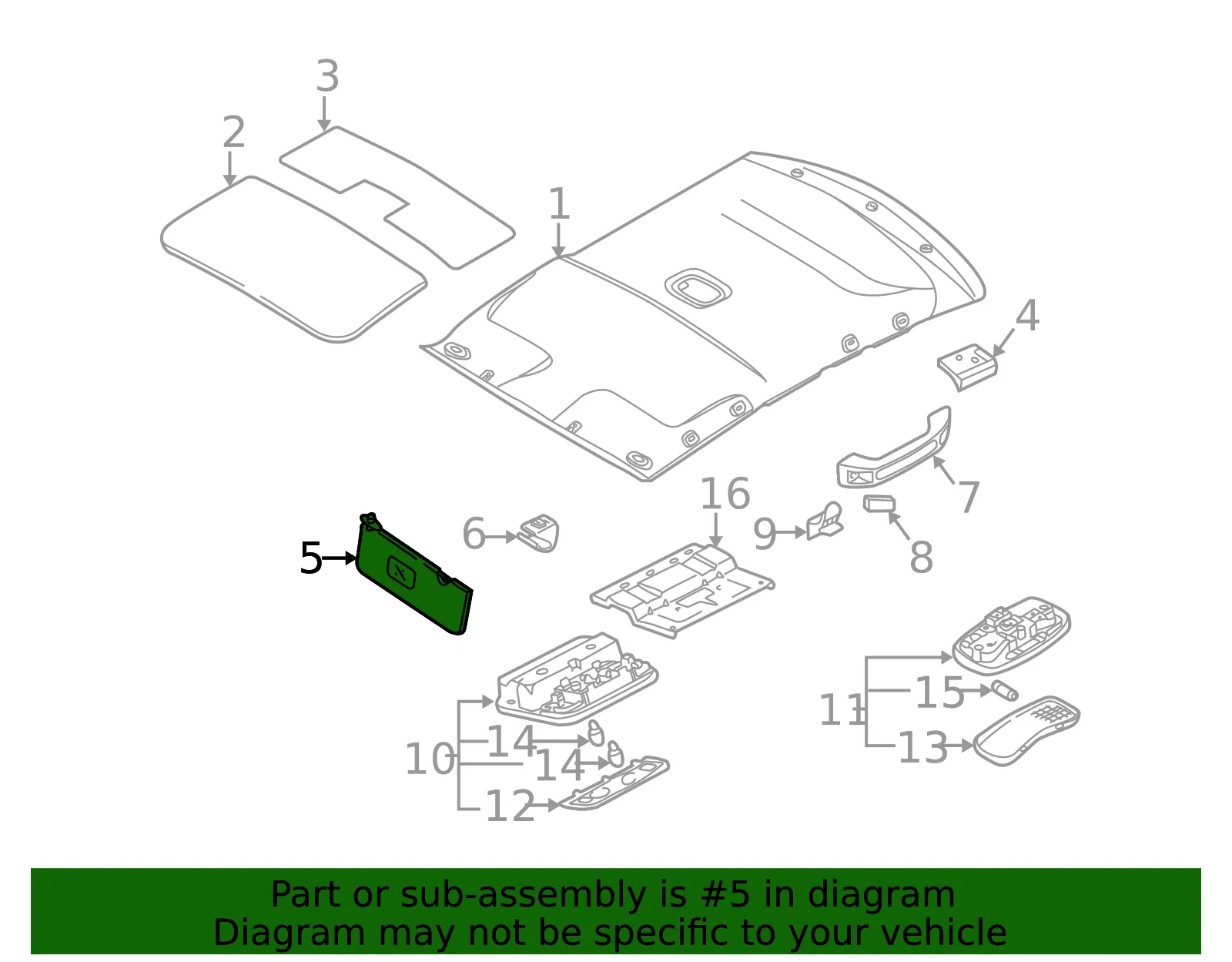 Sun-Visor - Driver's Side (LH) - Kia (1K2NK-6932005) - view 2