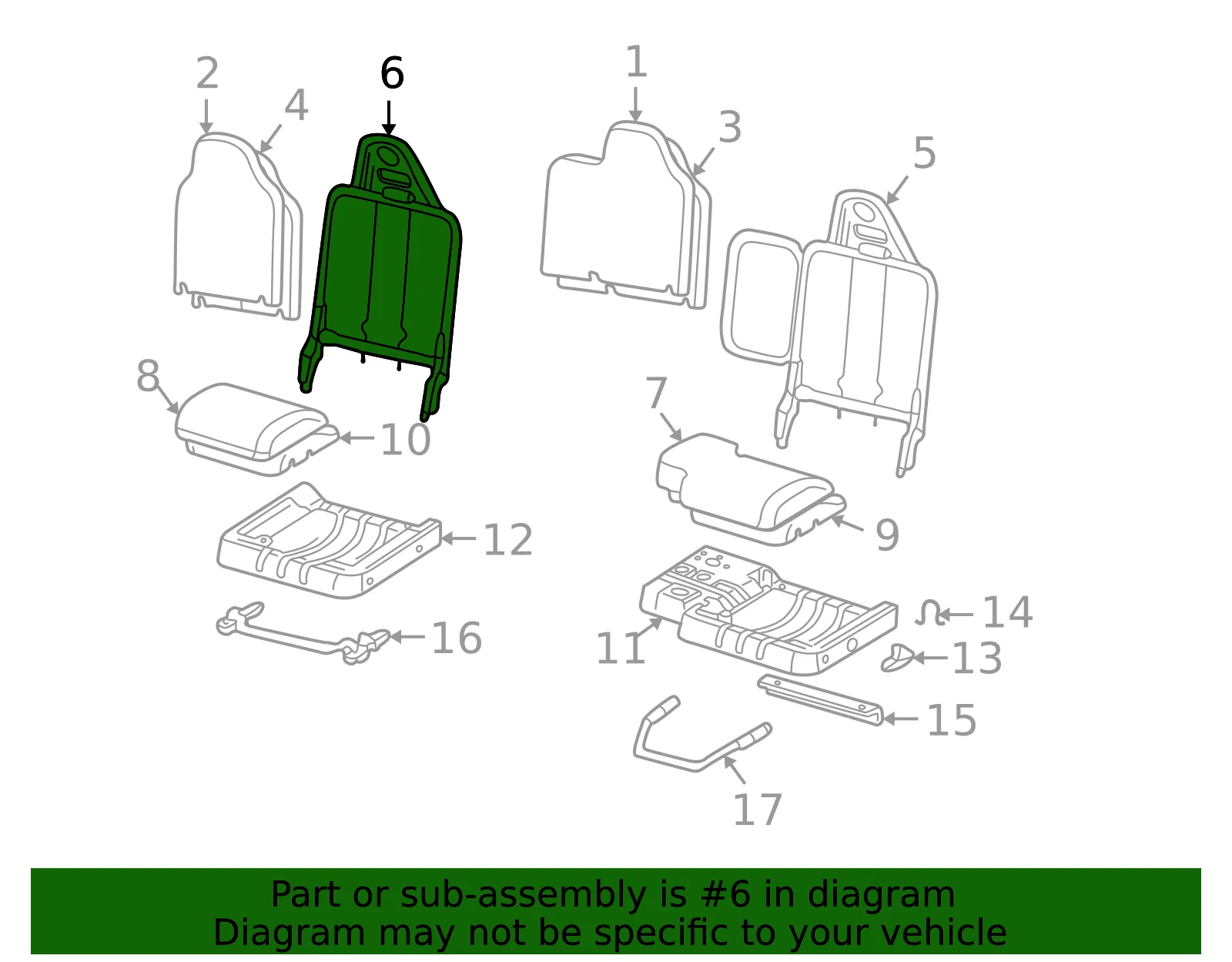 Seat Back Frame - Mazda (1f2088133) - view 2