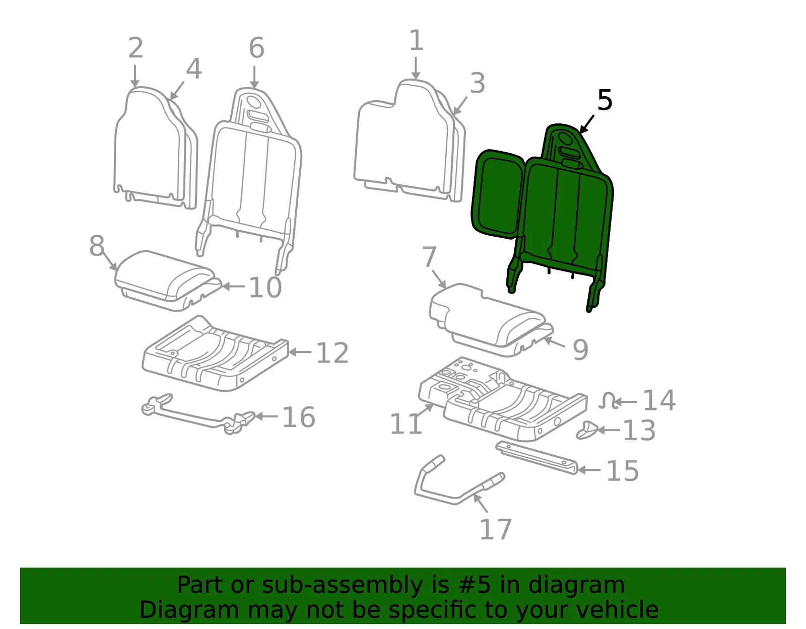Seat Back Frame - Mazda (1f2088183) - view 2
