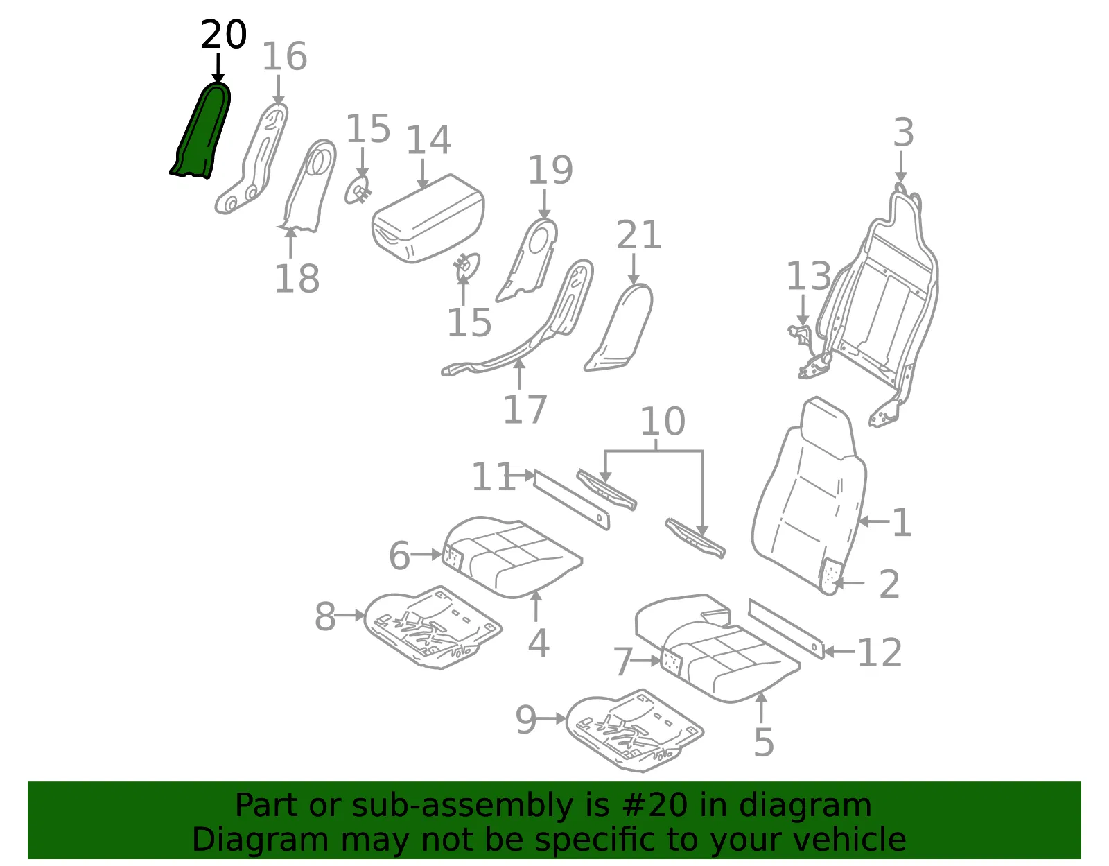 Seat Trim Panel - Mazda (1f708820500) - view 2