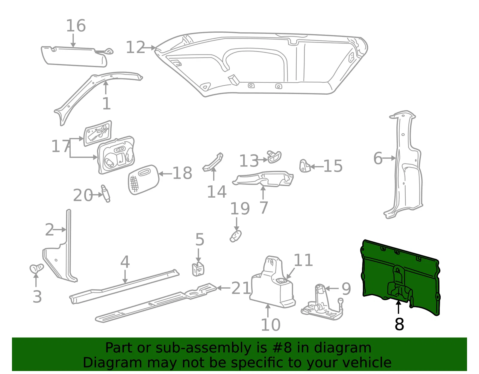 Rear Body Panel Trim Panel - Mazda (1f736969330) - view 2