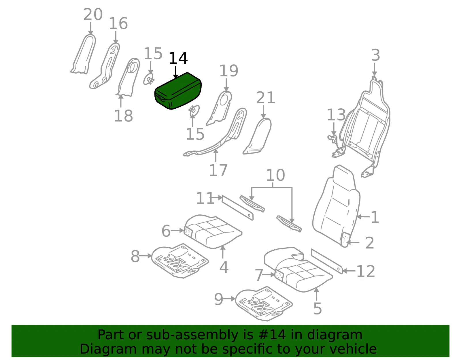 Seat Armrest - Mazda (1f888824000) - view 2