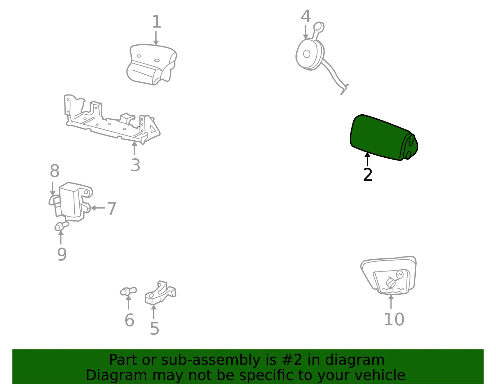 Instrument Panel Air Bag - Mazda (1f9057k50a30) - view 2