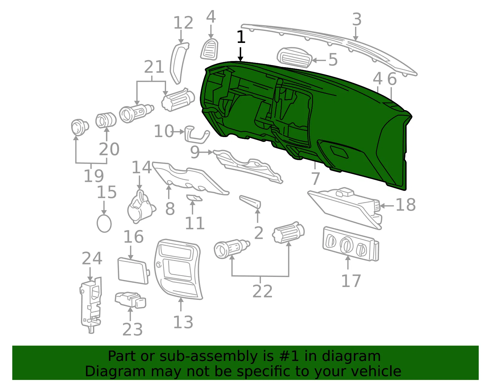 Instrument Panel - Mazda (1f906035030) - view 2