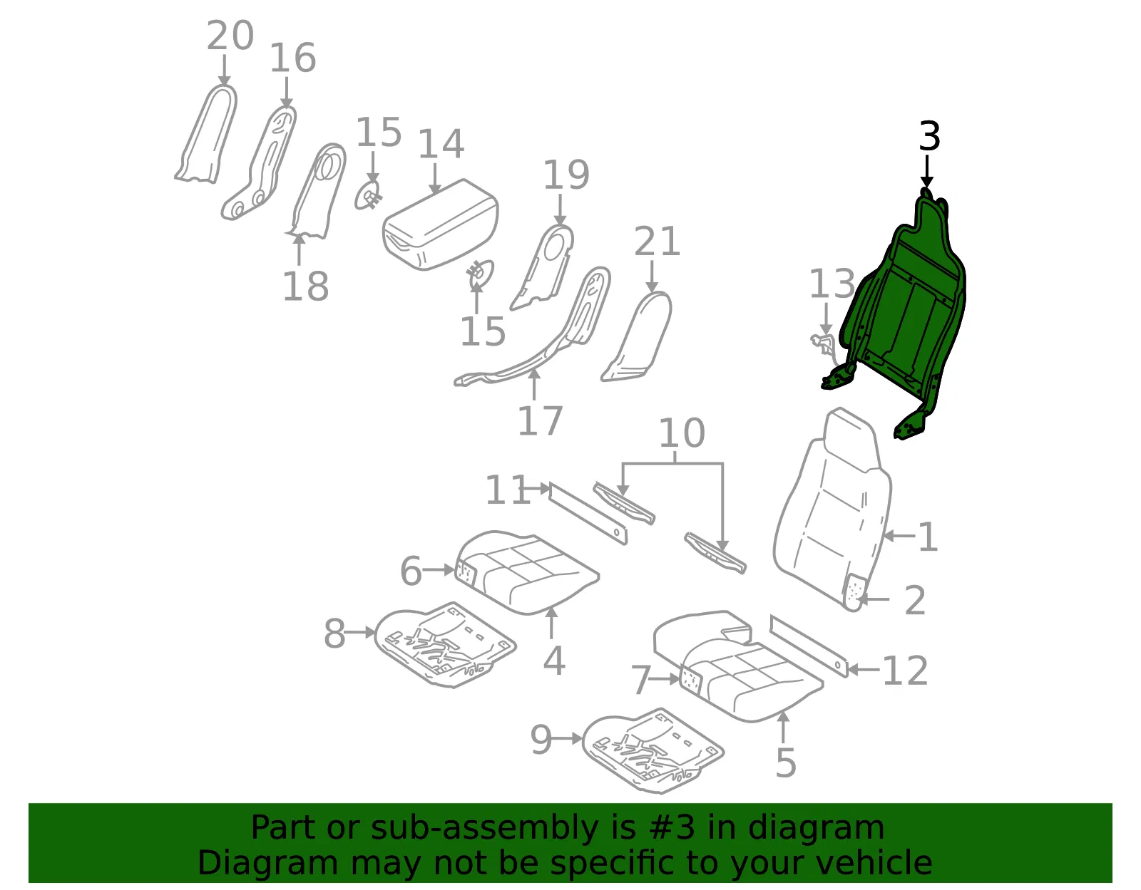 Seat Back Frame - Mazda (1f9088133) - view 2