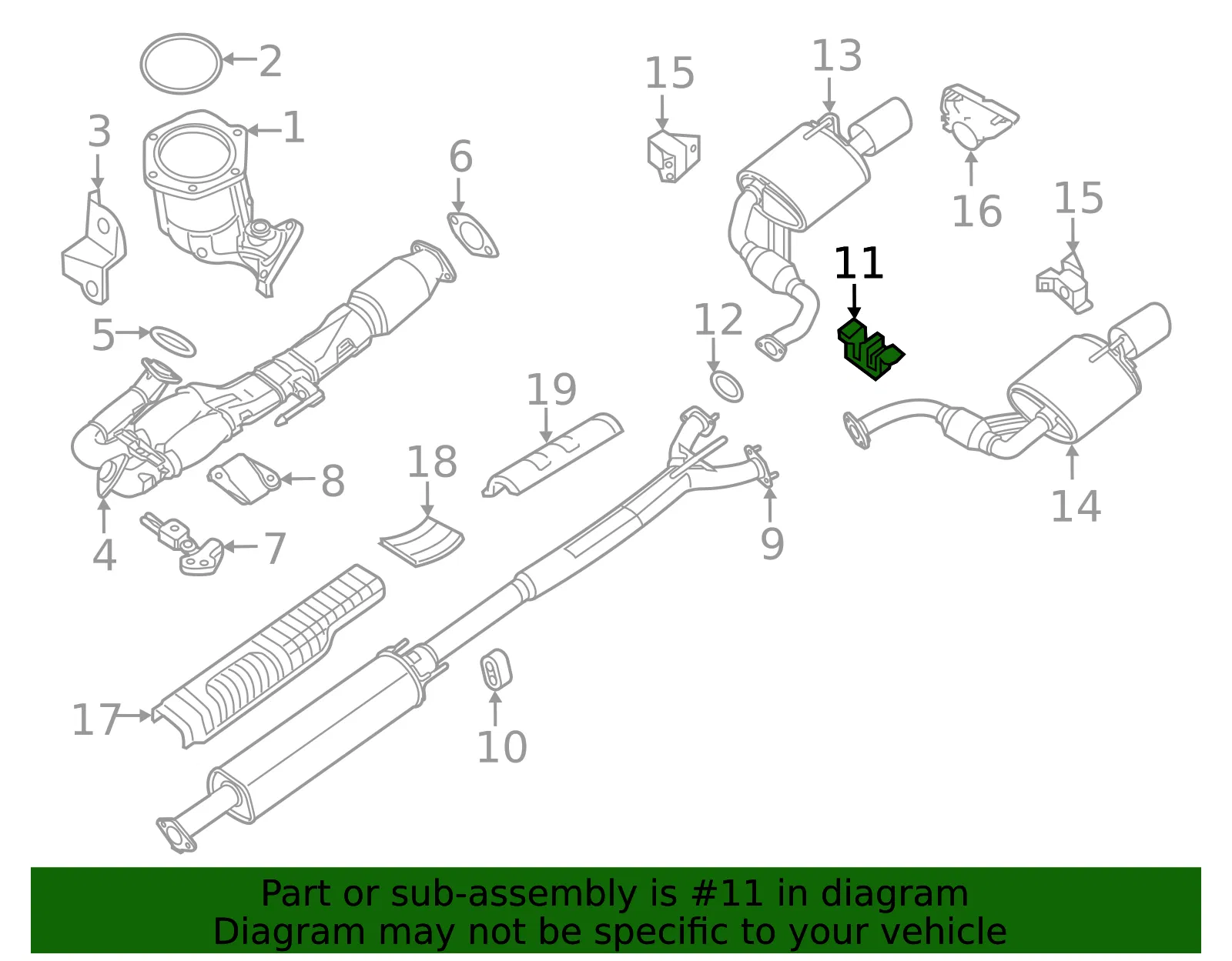 Muffler & Pipe Mount Cushion - Nissan (20621-JN00A) - view 2