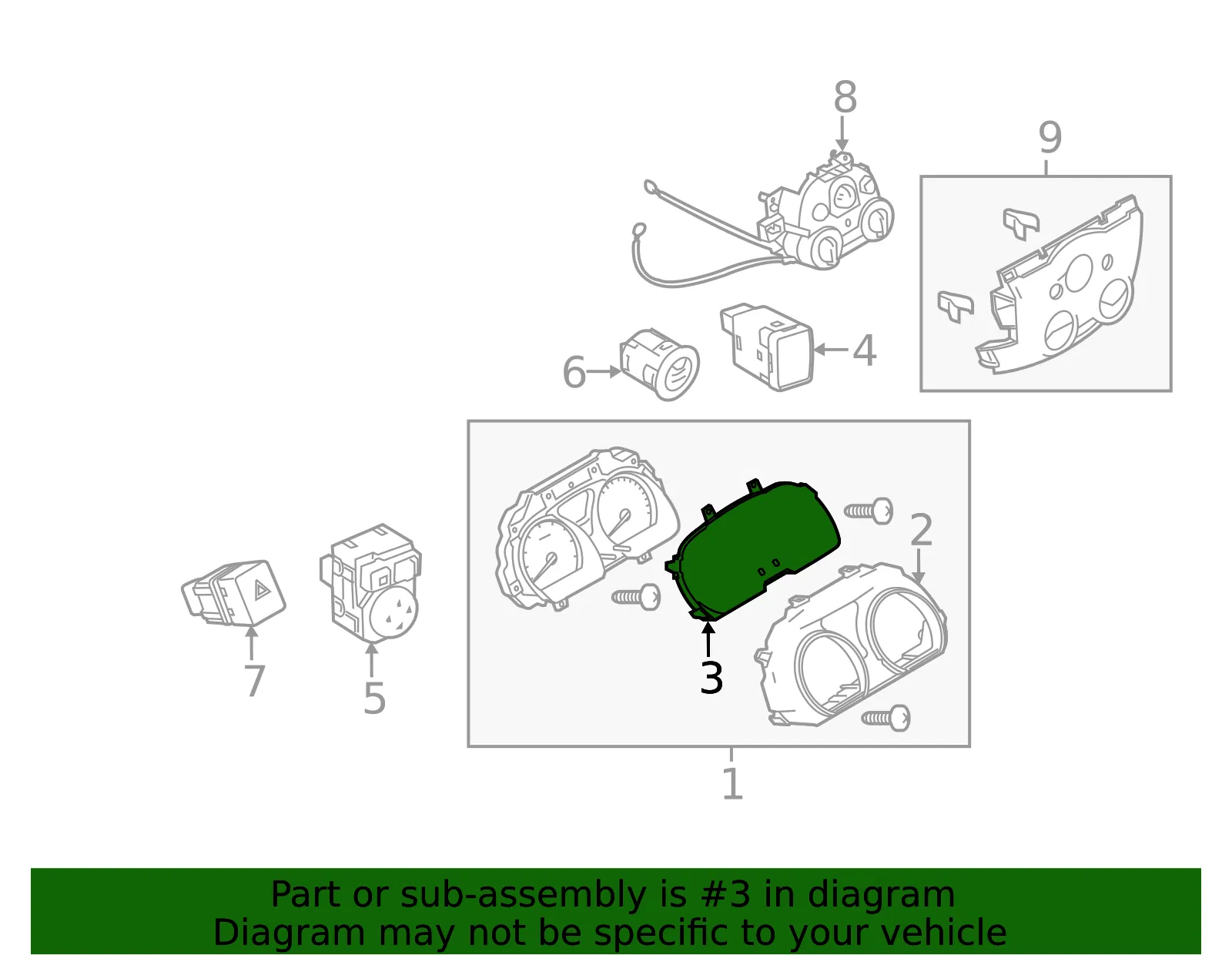 Instrument Panel Lens - Nissan (24813-9MB0A) - view 2