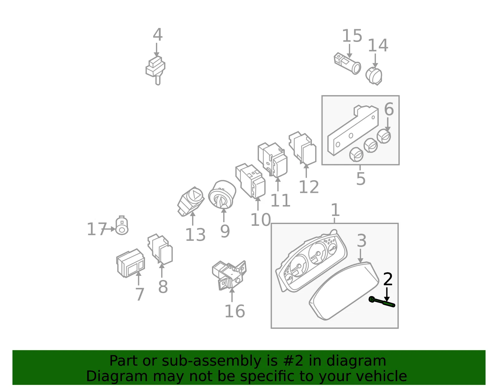 Reset Knob - Nissan (24829-9CA0A) - view 3