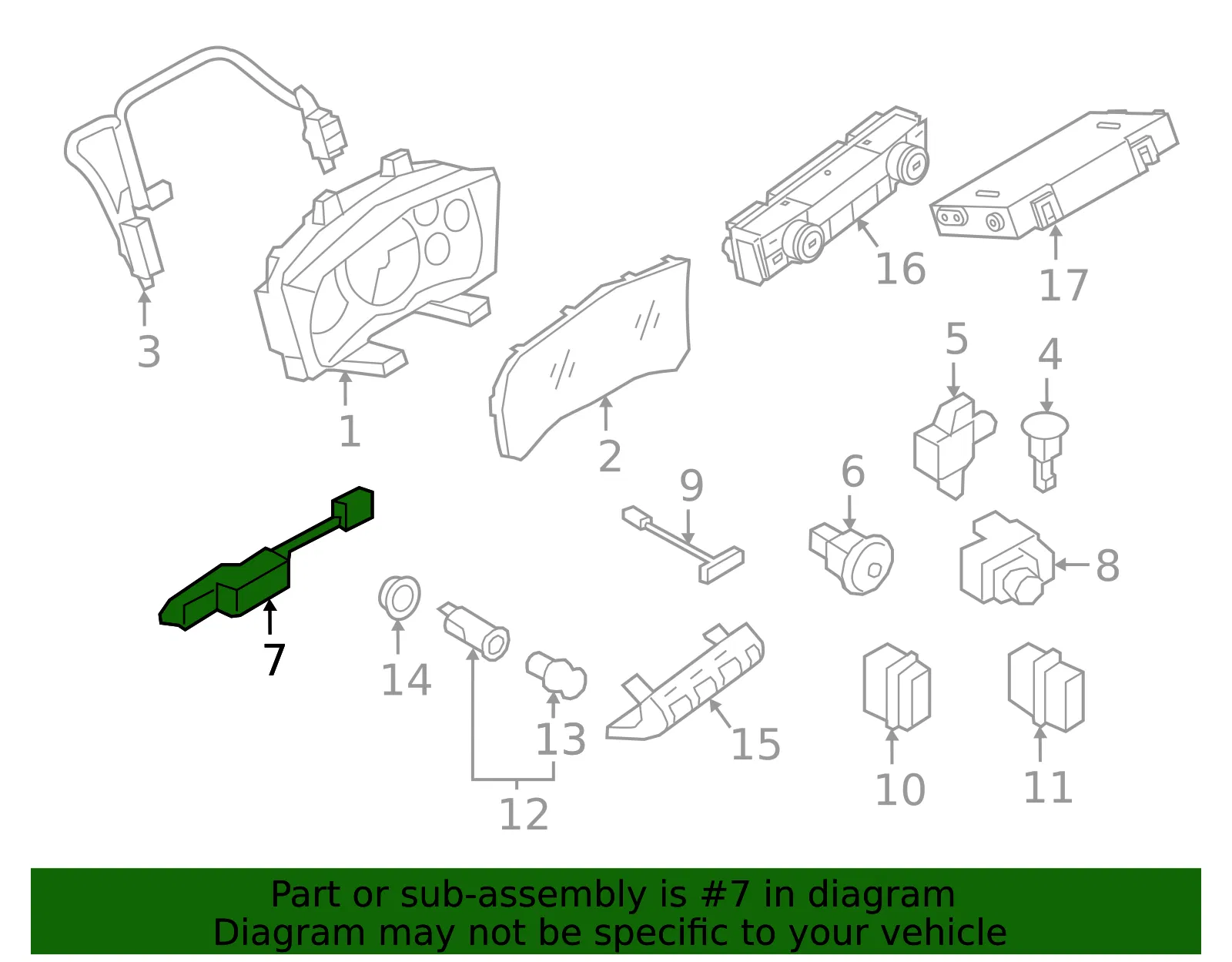 Air Bag System Status Indicator - Nissan (25020-6AV0A) - view 2
