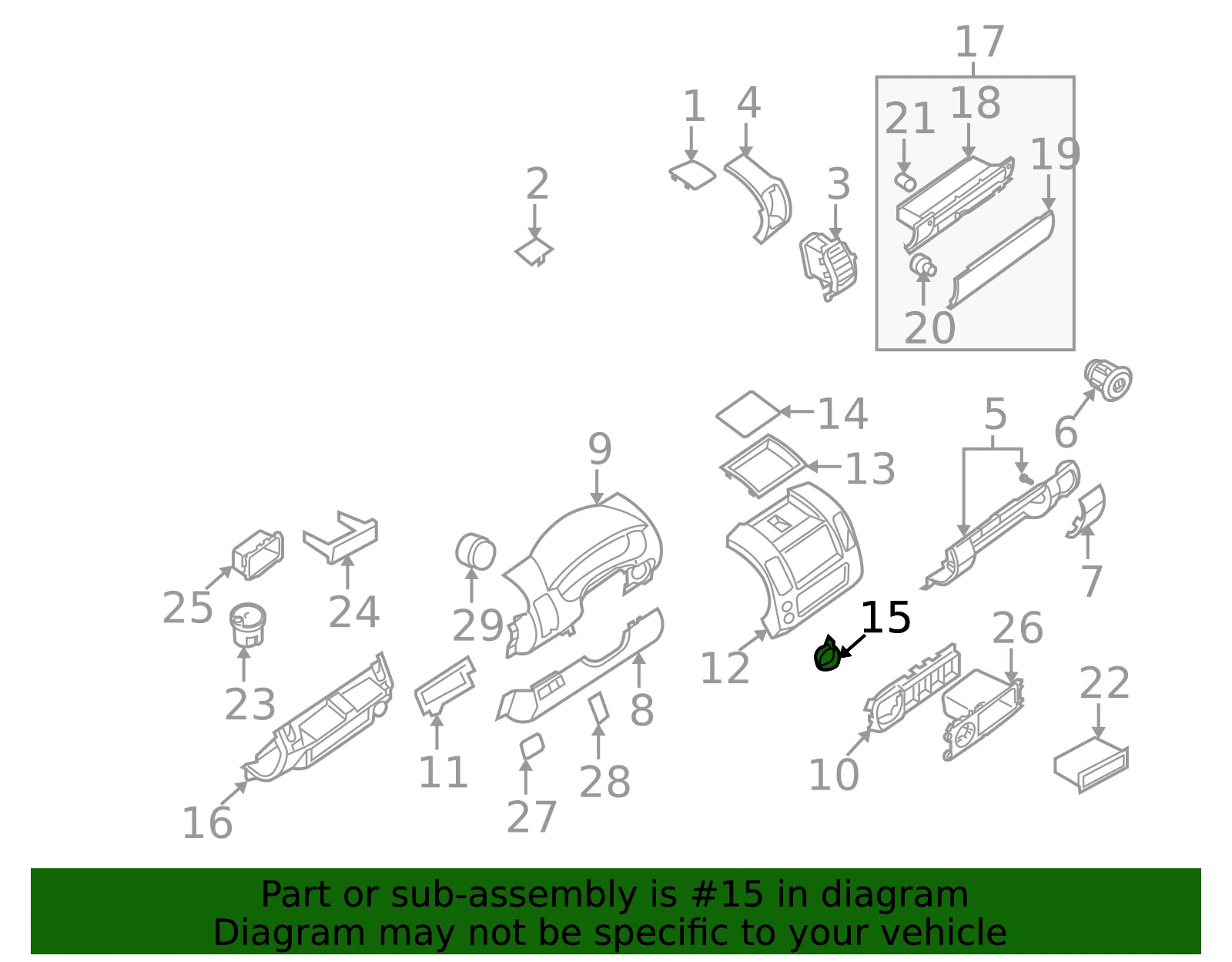 Instrument Panel Bezel - Nissan (25412-EA200) - view 2