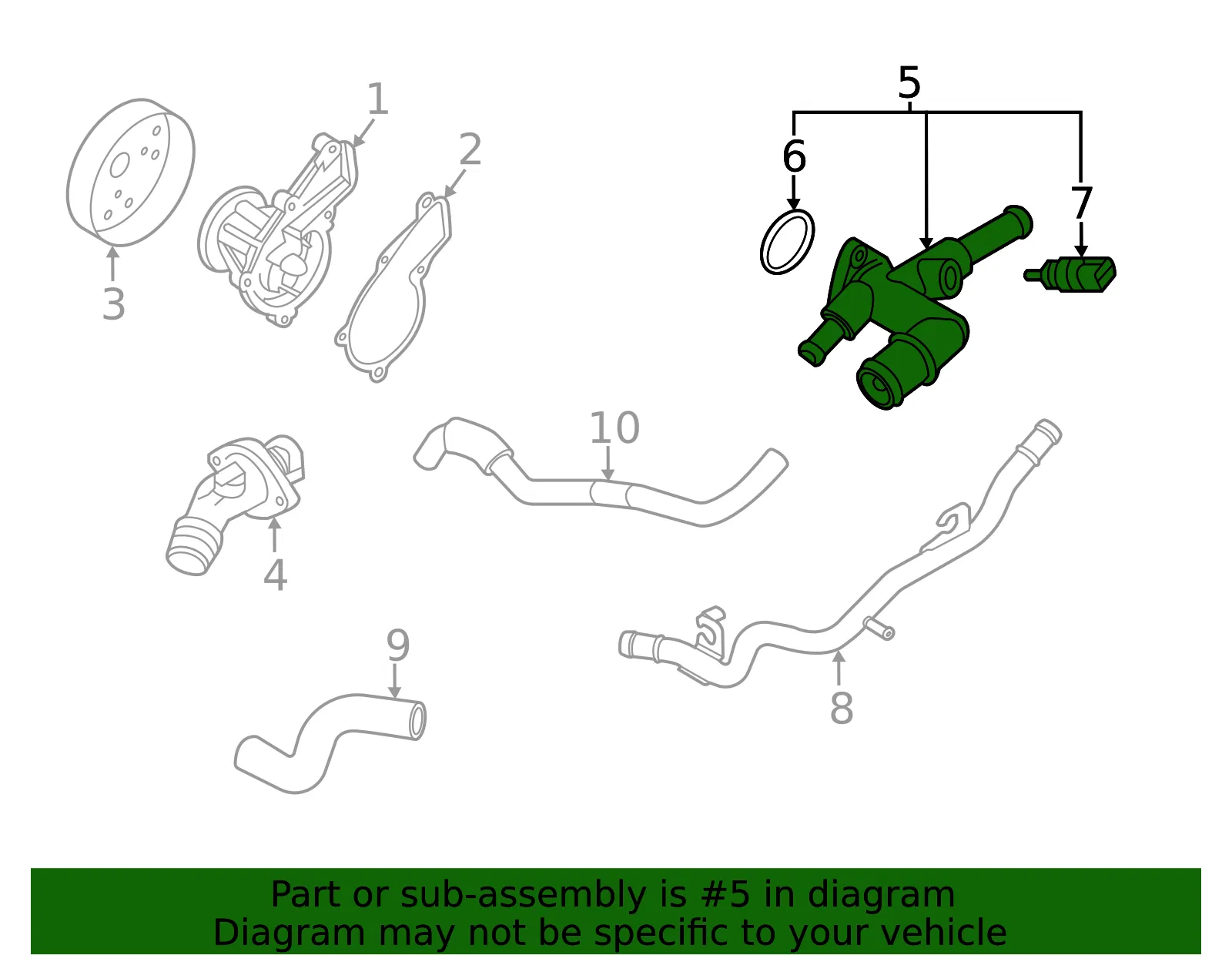 Water Outlet - Kia (25600-2E100) - view 2