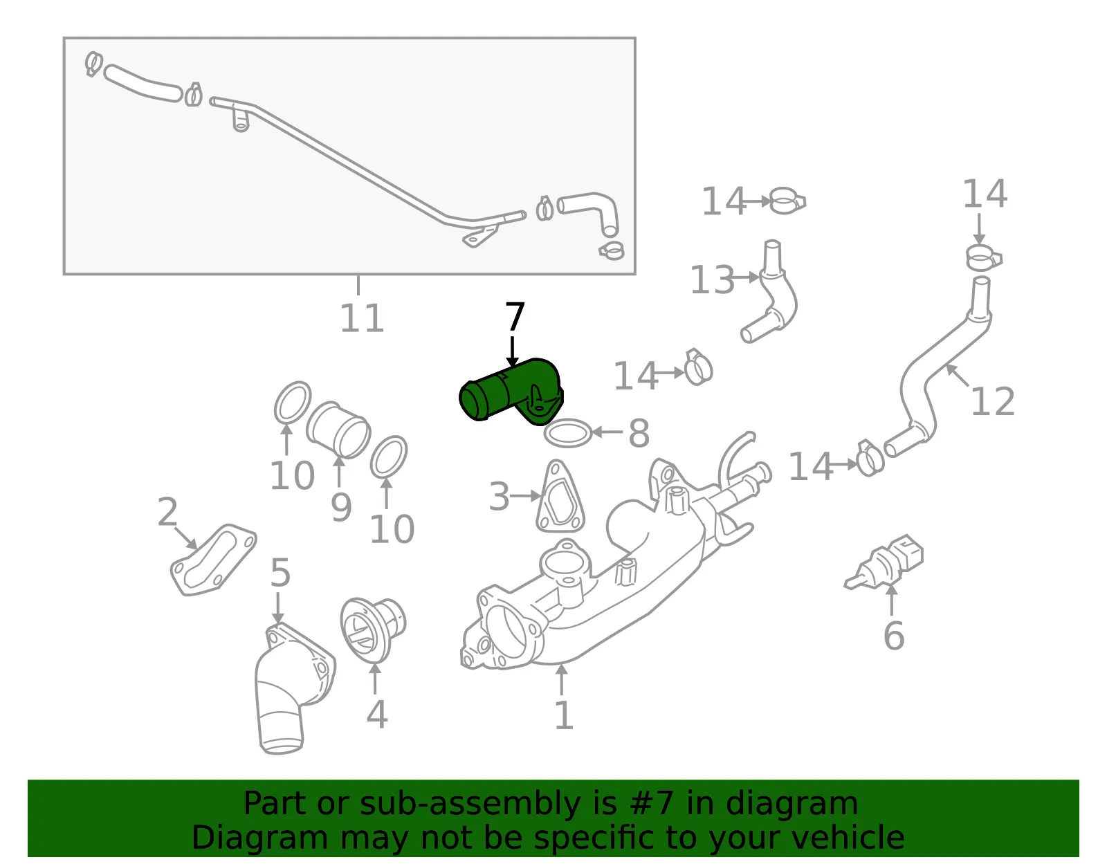 Water Outlet - Kia (25611-3C101) - view 3