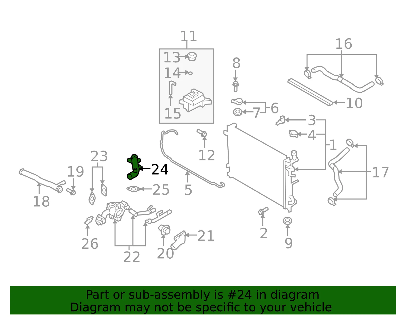 Water Outlet - Kia (25611-3E001) - view 2