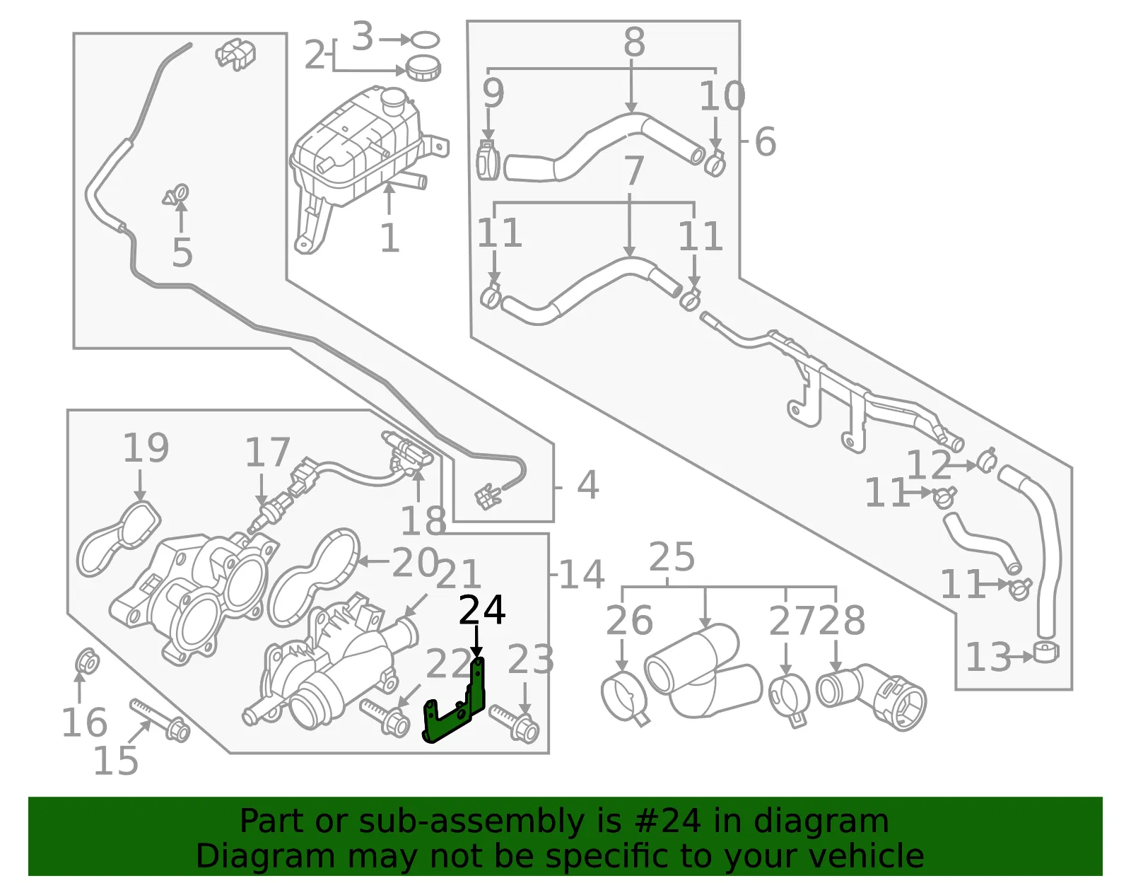 Water Outlet Bracket - Kia (25615-08HA0) - view 2