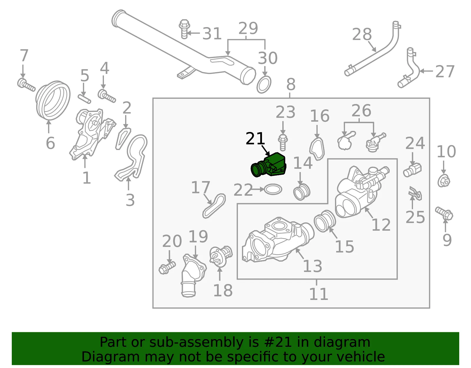 Water Outlet - Kia (25632-3CAA0) - view 2