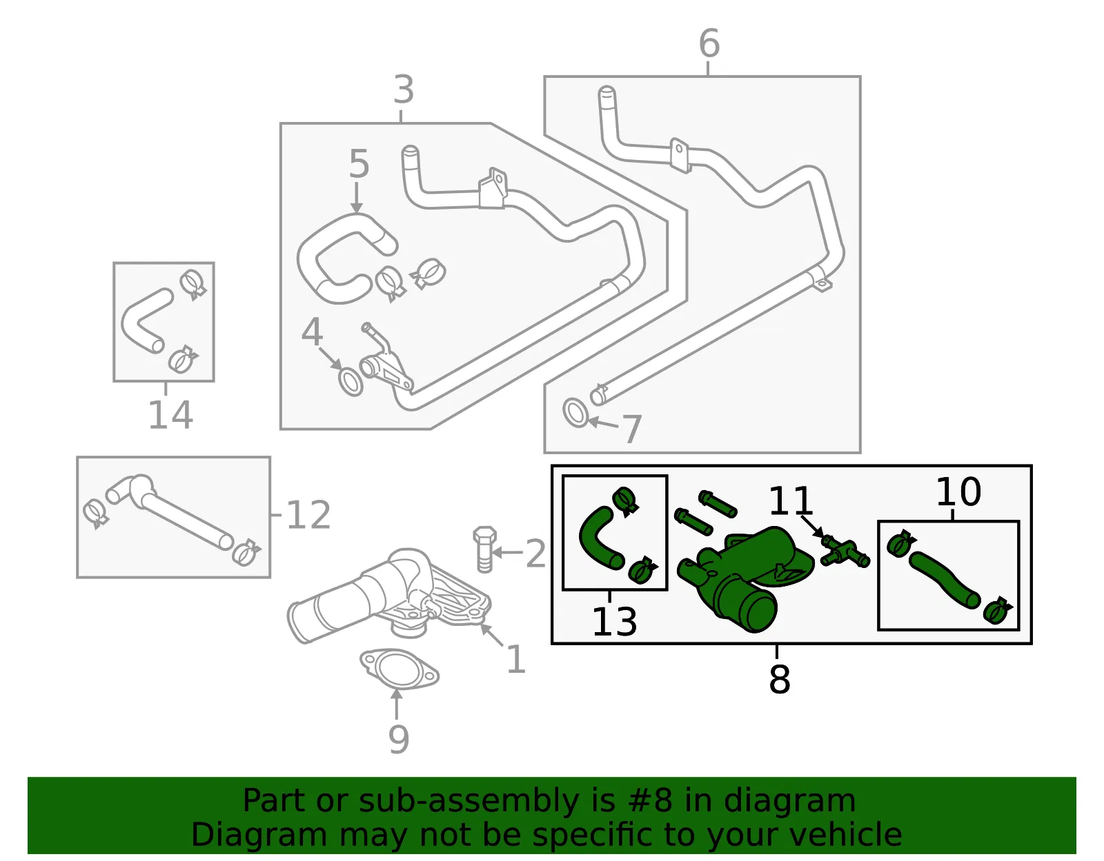 Water Outlet - Kia (25670-3F300) - view 2