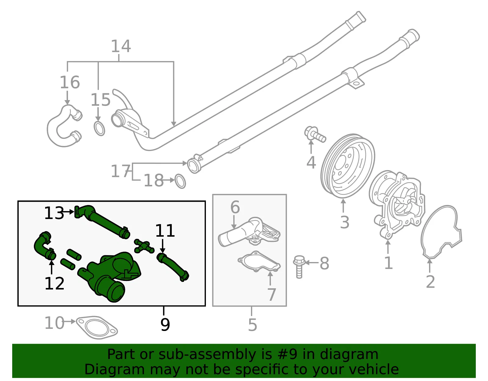 Water Outlet - Kia (25670-3F400) - view 2