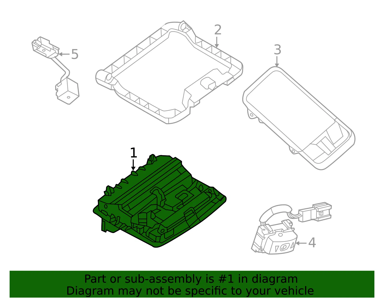 Overhead Console - Nissan (26430-4BA1A) - view 3