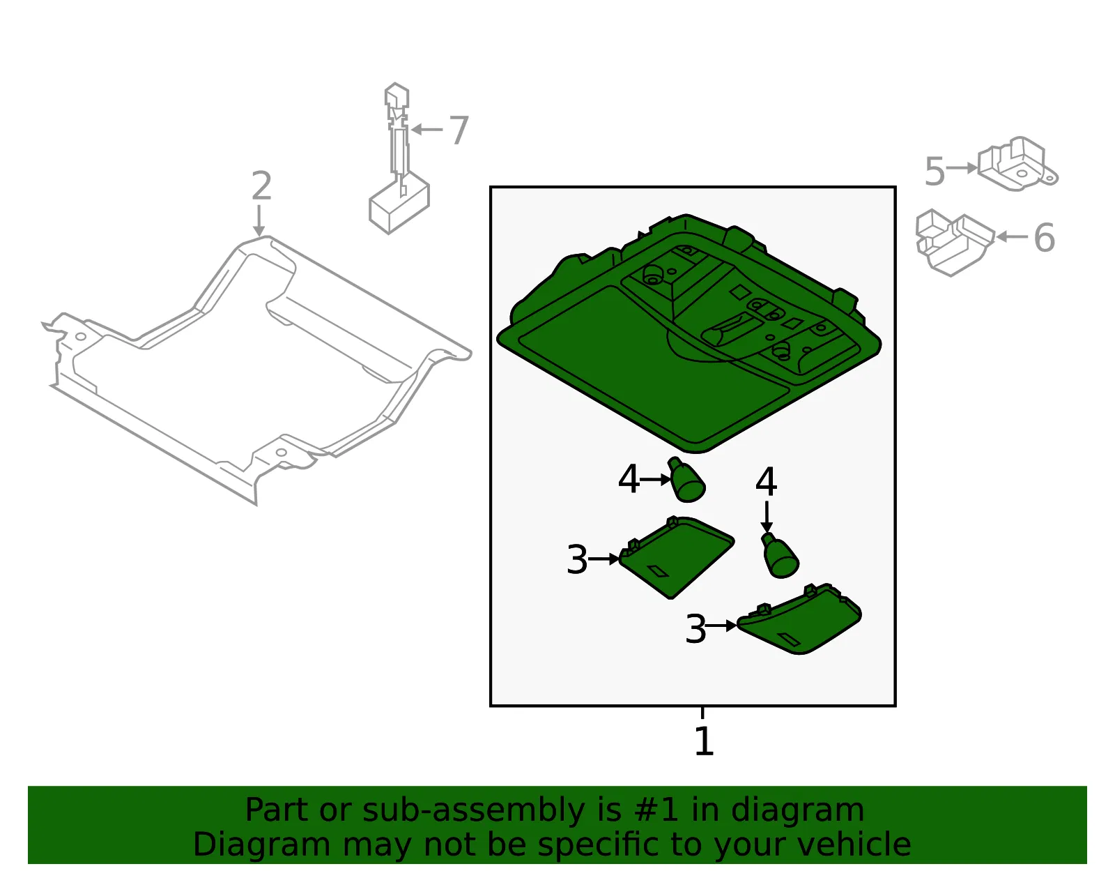 Overhead Console - Nissan (26430-5ZW1A) - view 2