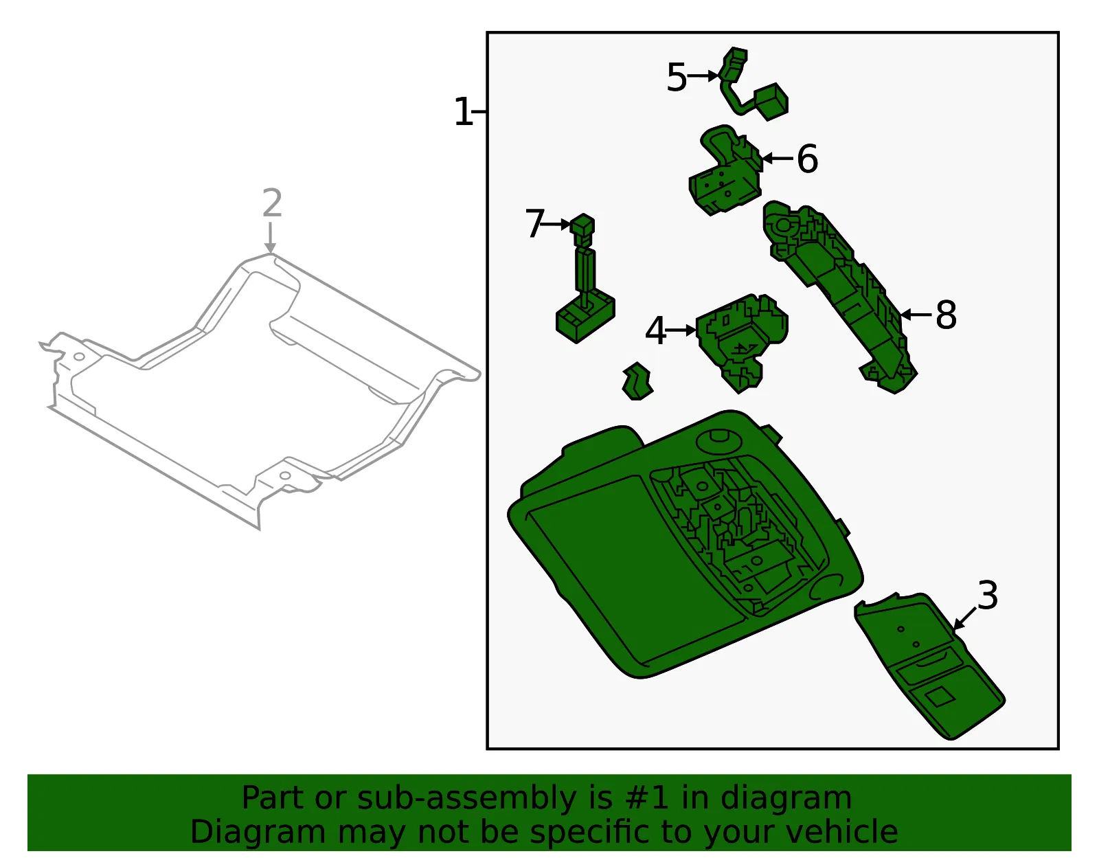 Overhead Console - Nissan (26430-6JL7B) - view 2