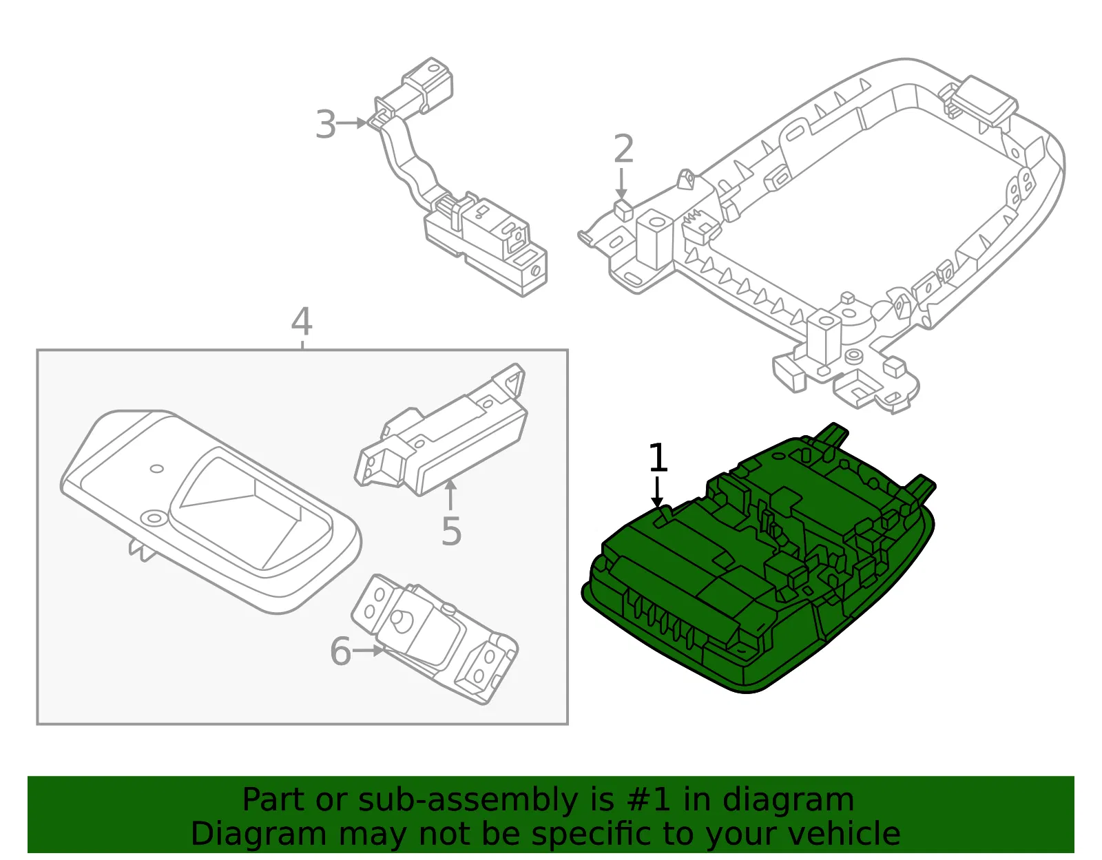 Overhead Console - Nissan (26430-7KA2D) - view 2