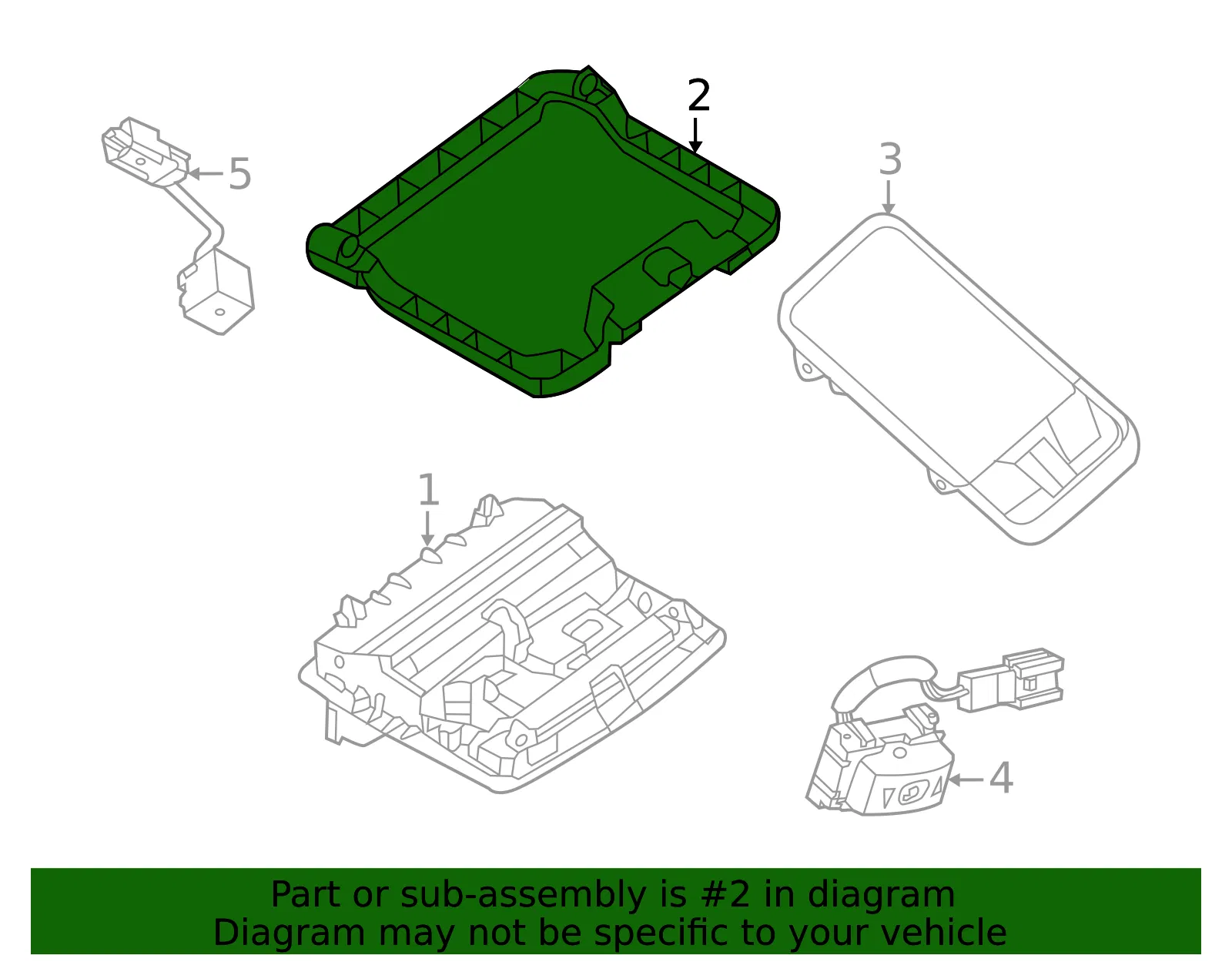 Overhead Console Mount Bracket - Nissan (26439-5HA0A) - view 2