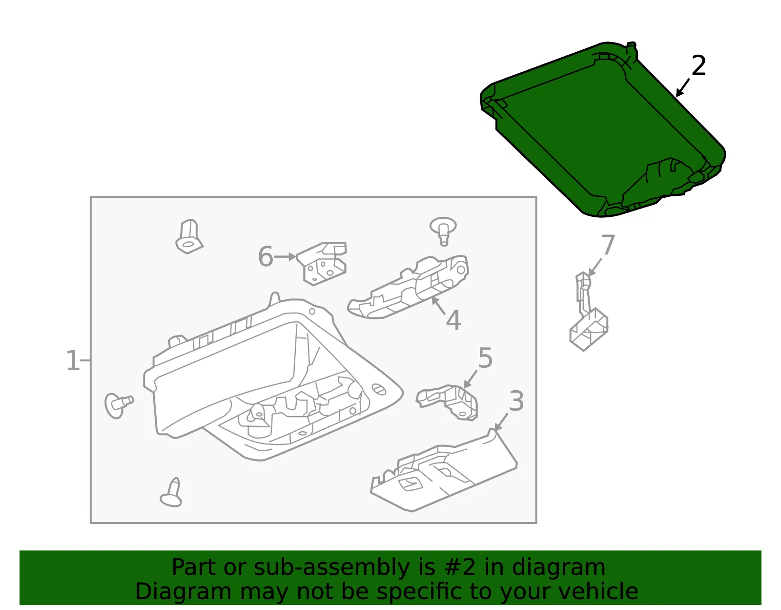 Overhead Console Mount Bracket - Nissan (26439-6MD0A) - view 2