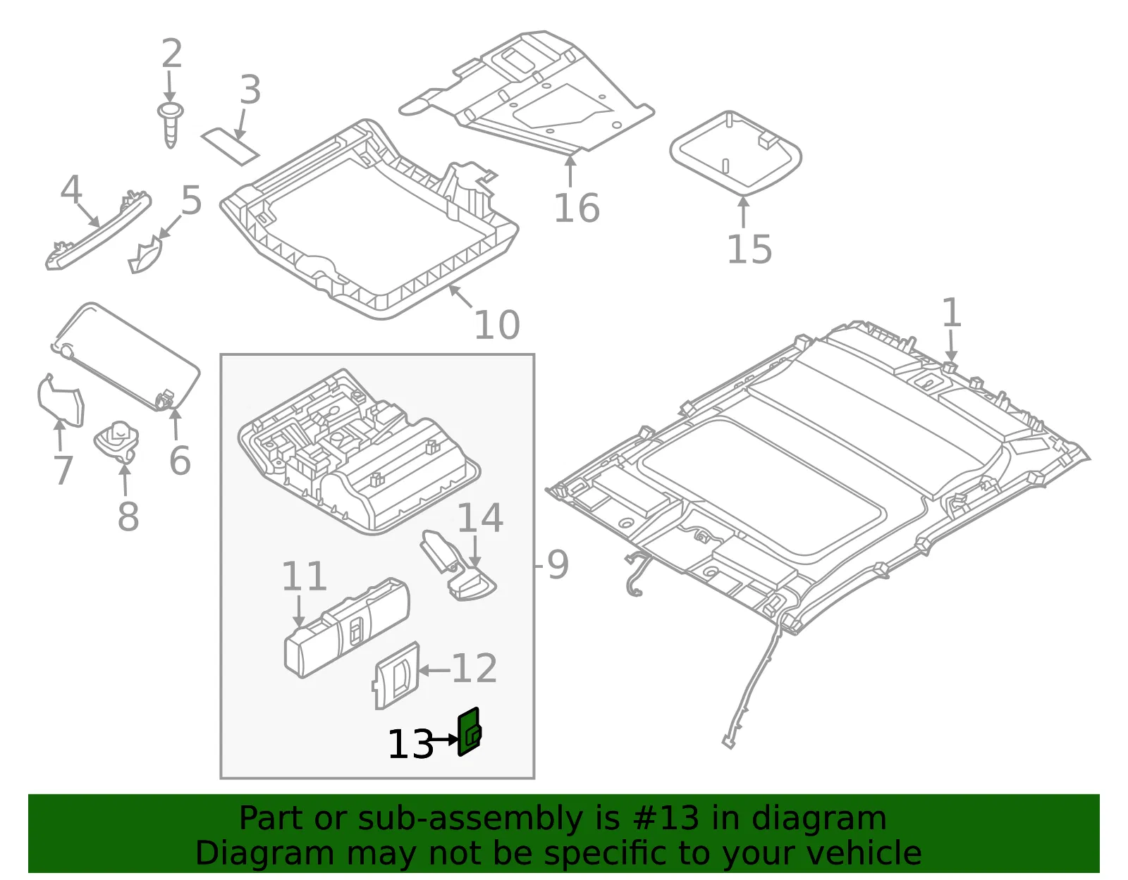 Knob - Nissan (26463-9FV3B) - view 2