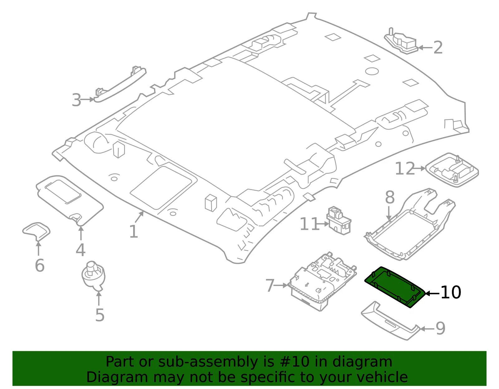 Console Trim Panel - Nissan (26497-6CA0A) - view 2