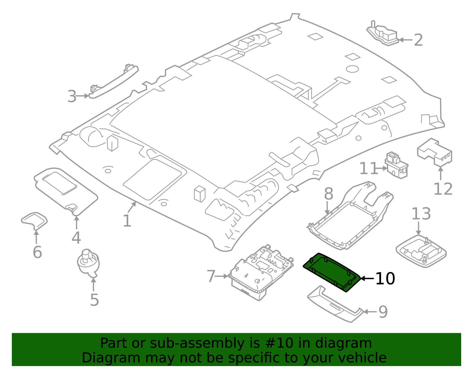 Console Panel - Nissan (26497-6CA3A) - view 2