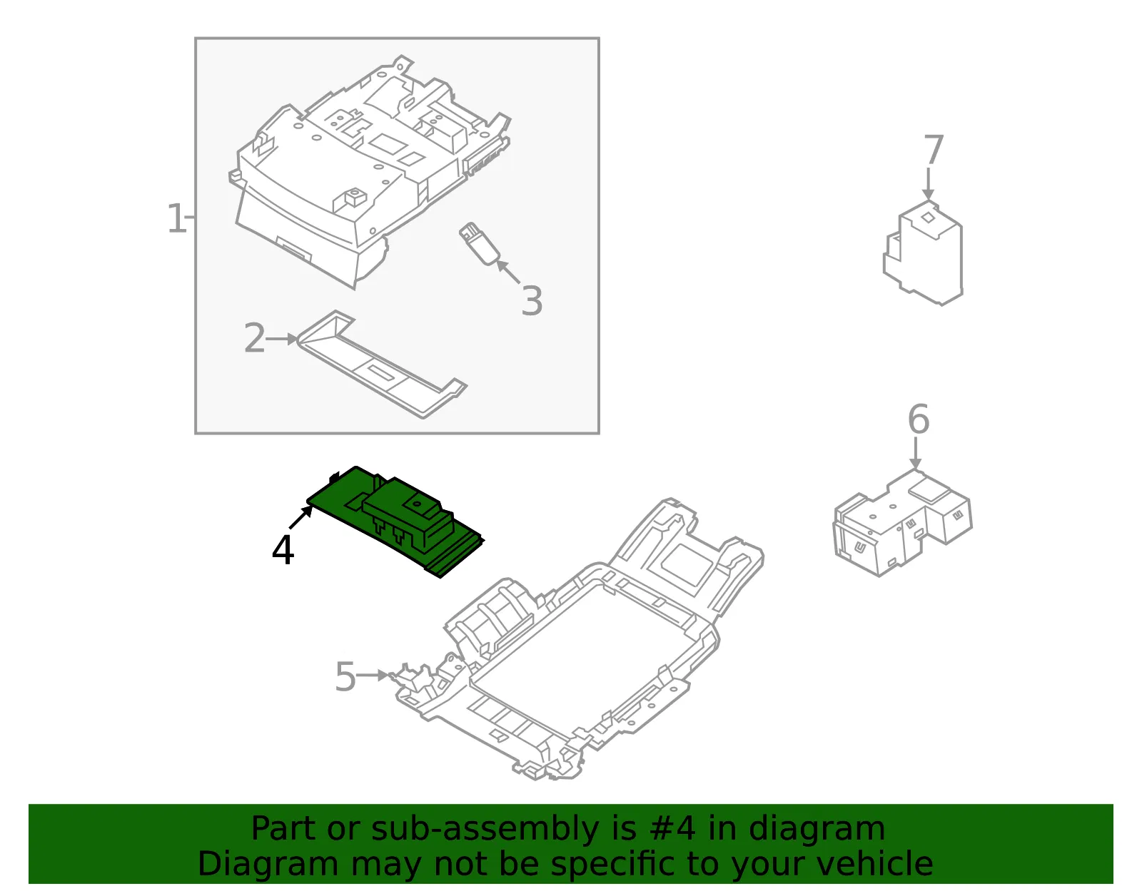 Console Trim Panel - Nissan (26497-6RA1A) - view 2