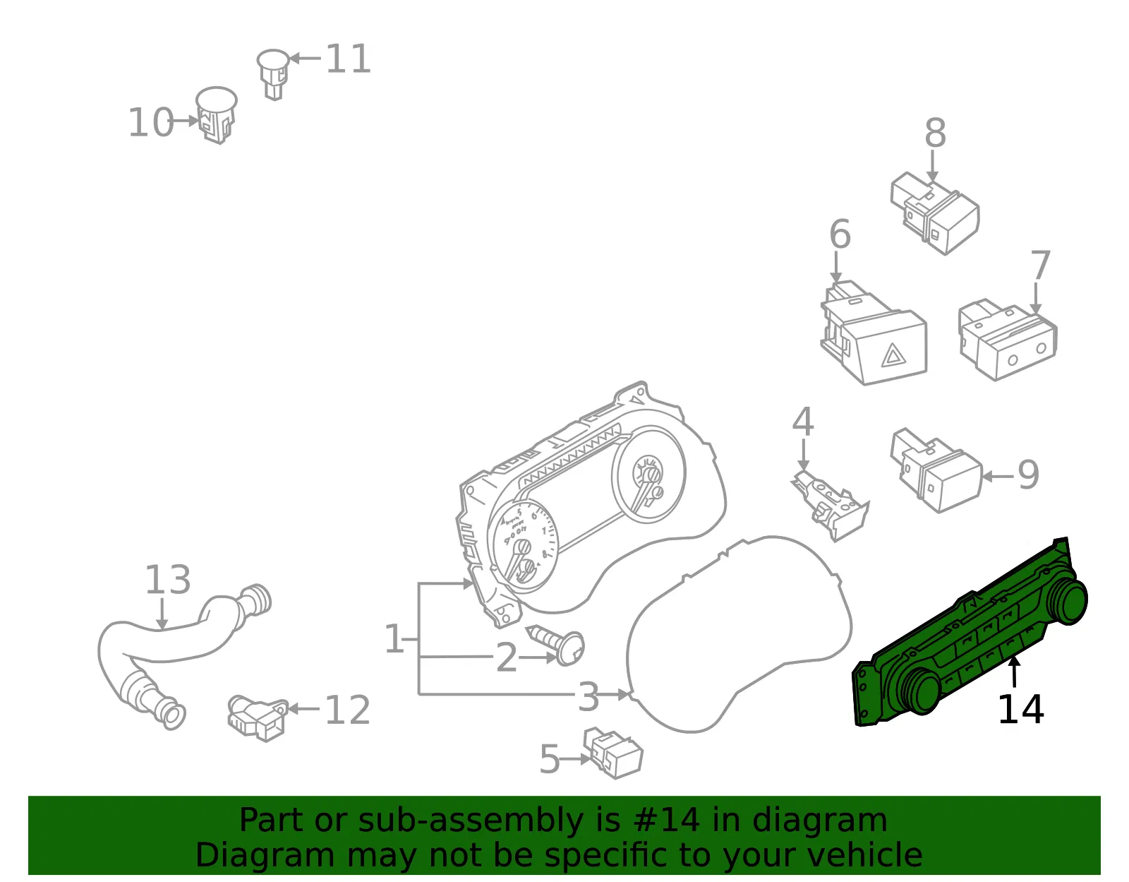 Dash Control Unit - Nissan (27500-6CA4A) - view 3
