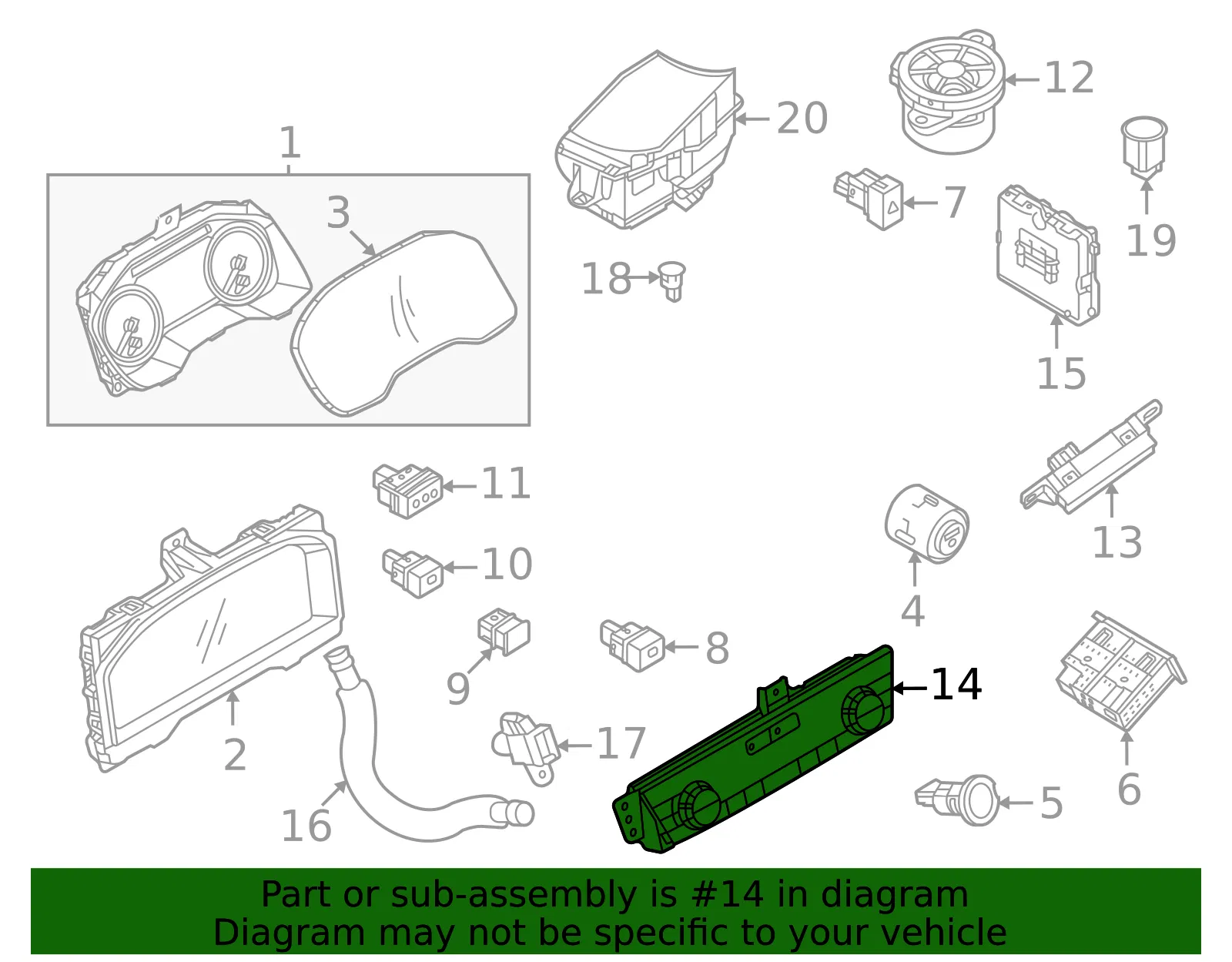 Dash Control Unit - Nissan (27500-6RK1D) - view 2