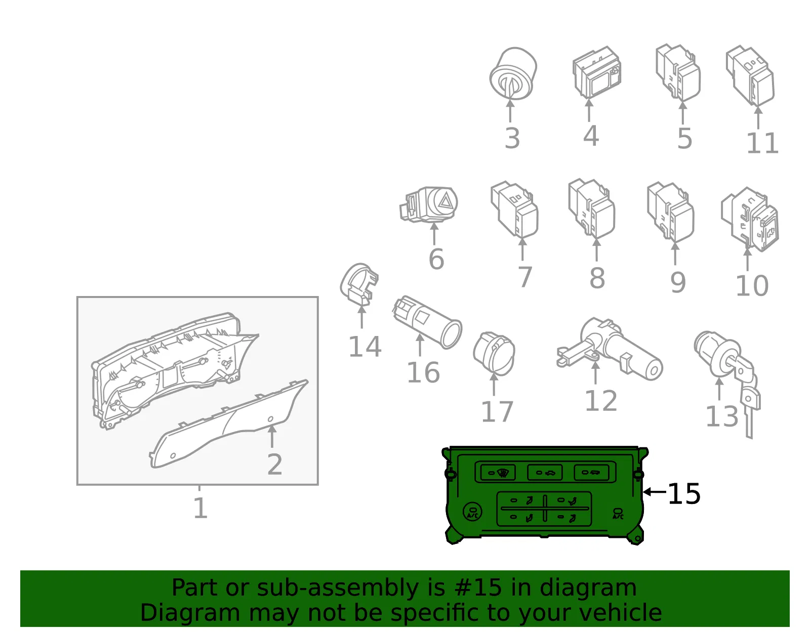 Dash Control Unit - Nissan (27510-1PB0B) - view 2
