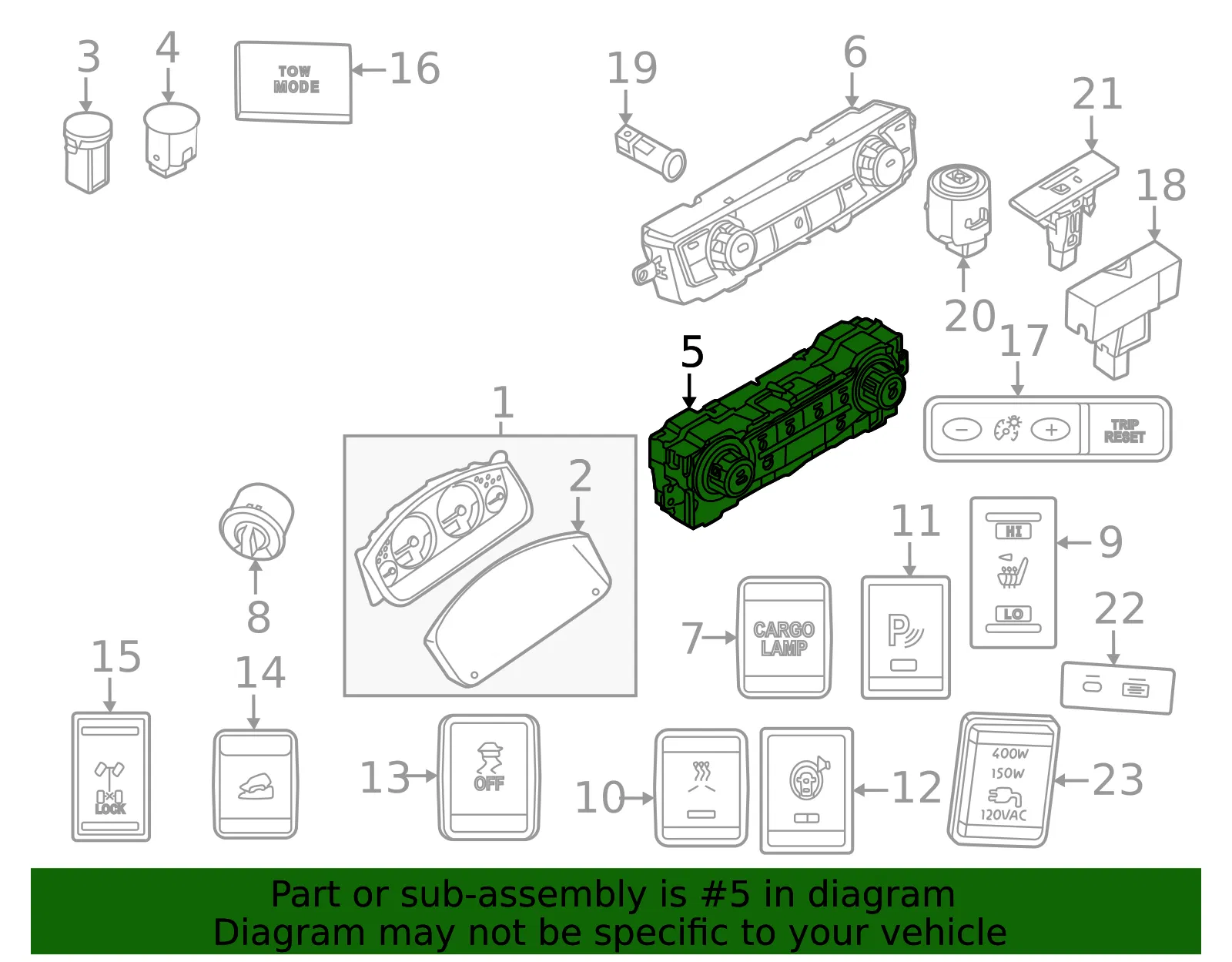 Dash Control Unit - Nissan (27510-9BU3A) - view 2