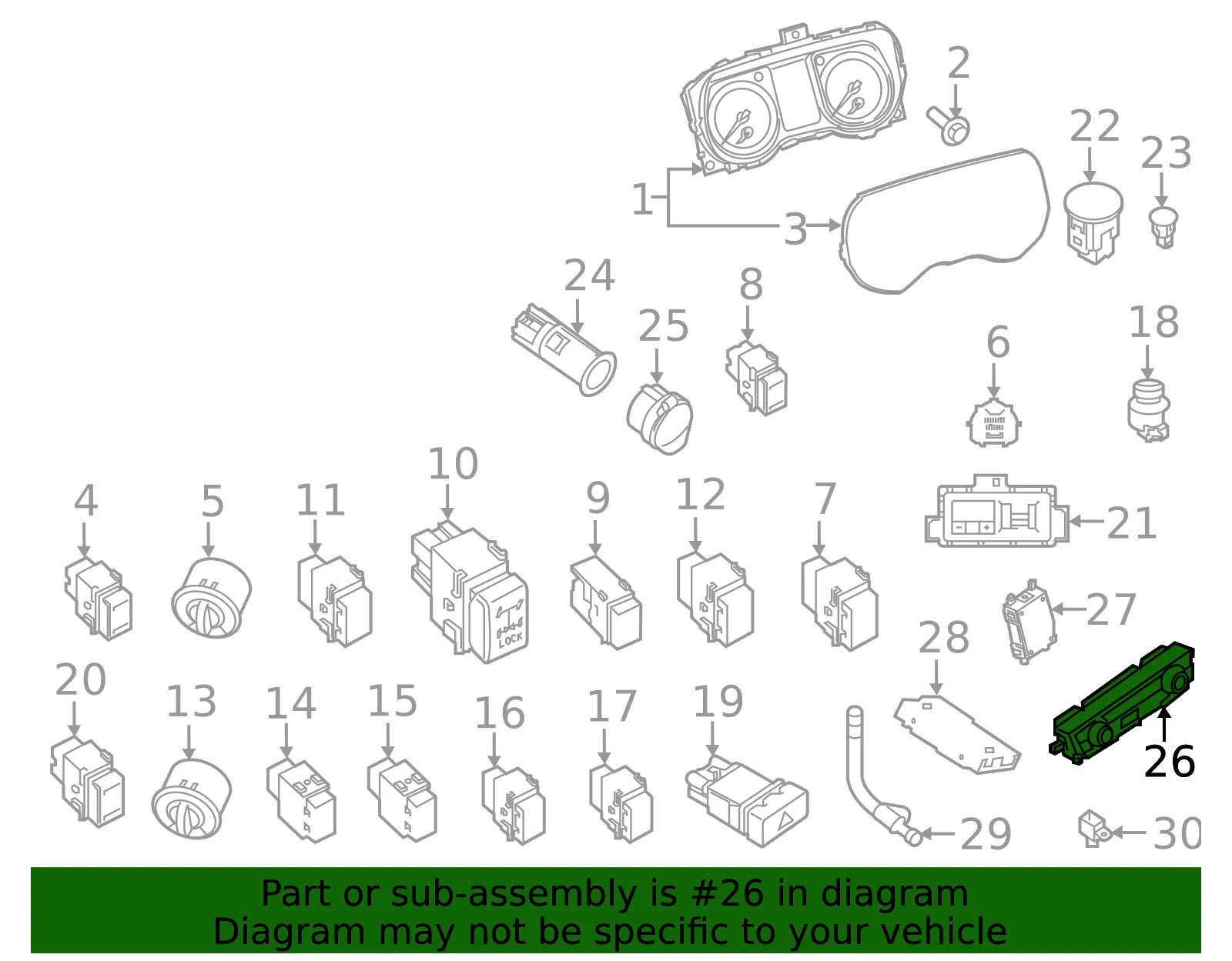 Dash Control Unit - Nissan (27510-9FV7A) - view 2