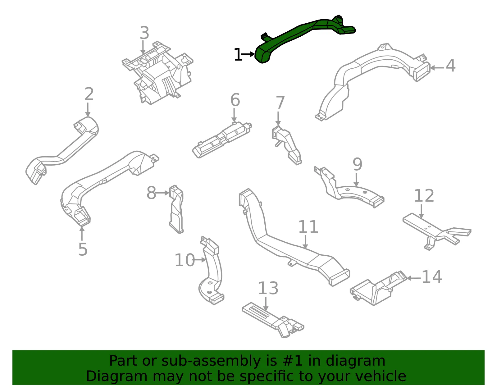 Instrument Panel Air Duct - Nissan (27810-6RR0A) - view 2