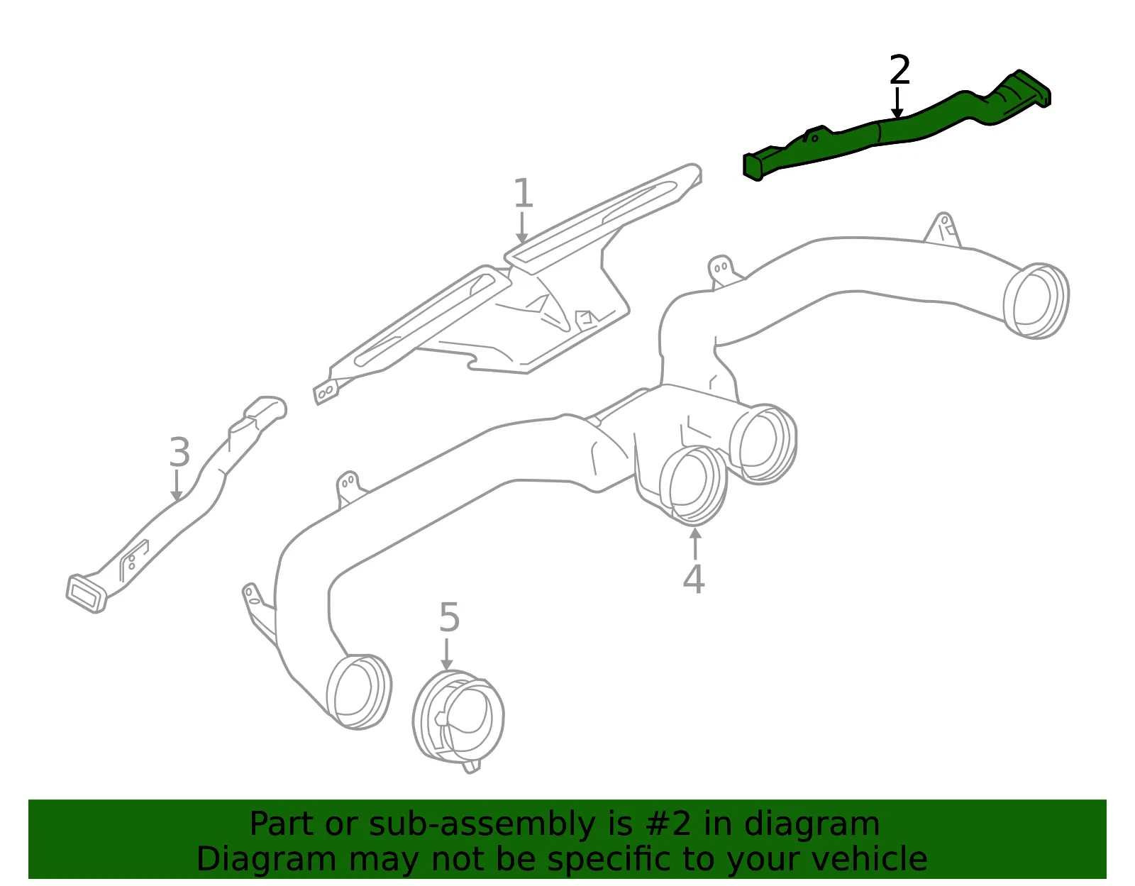 Instrument Panel Air Duct - Nissan (27811-9ME0A) - view 2