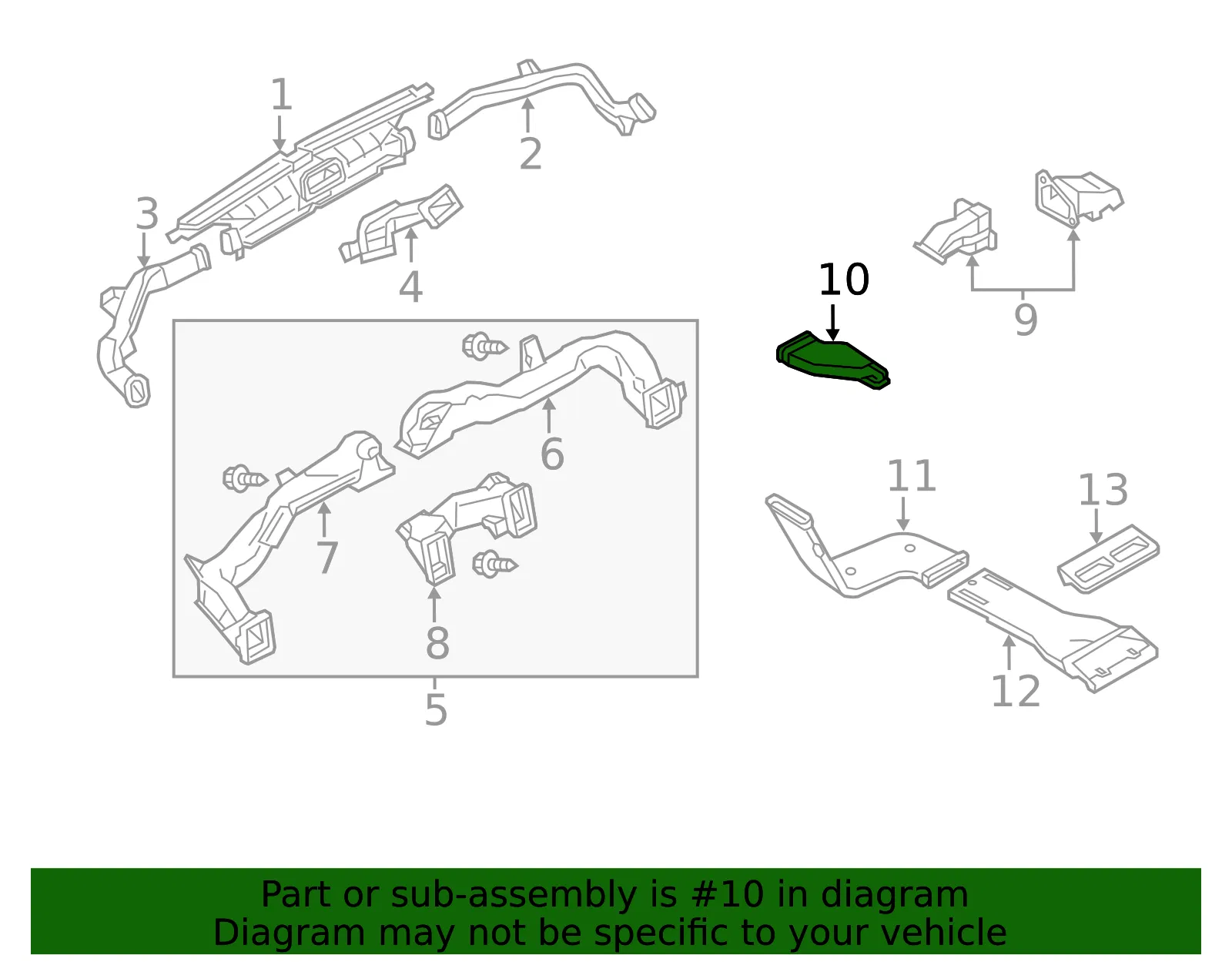 Instrument Panel Air Duct - Nissan (27831-1LH0B) - view 2