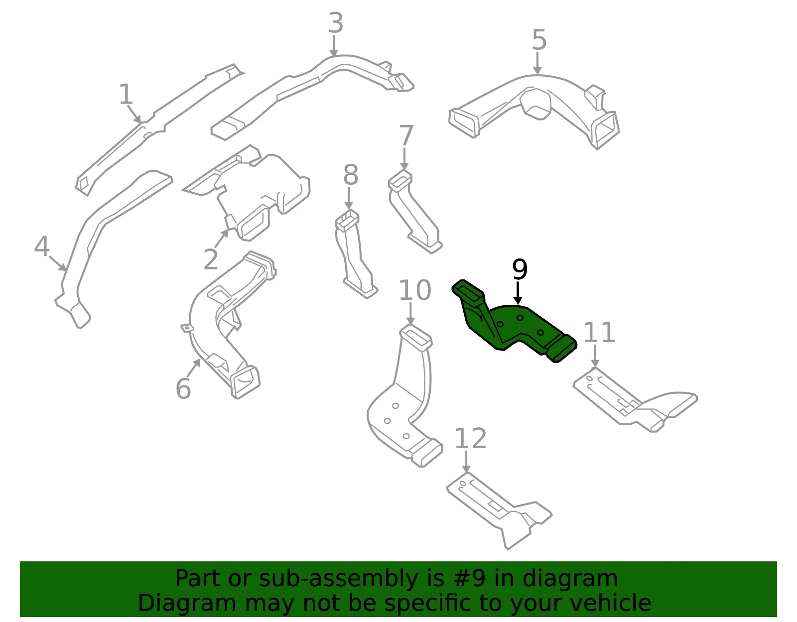 Instrument Panel Air Duct - Nissan (27832-3SH1A) - view 2