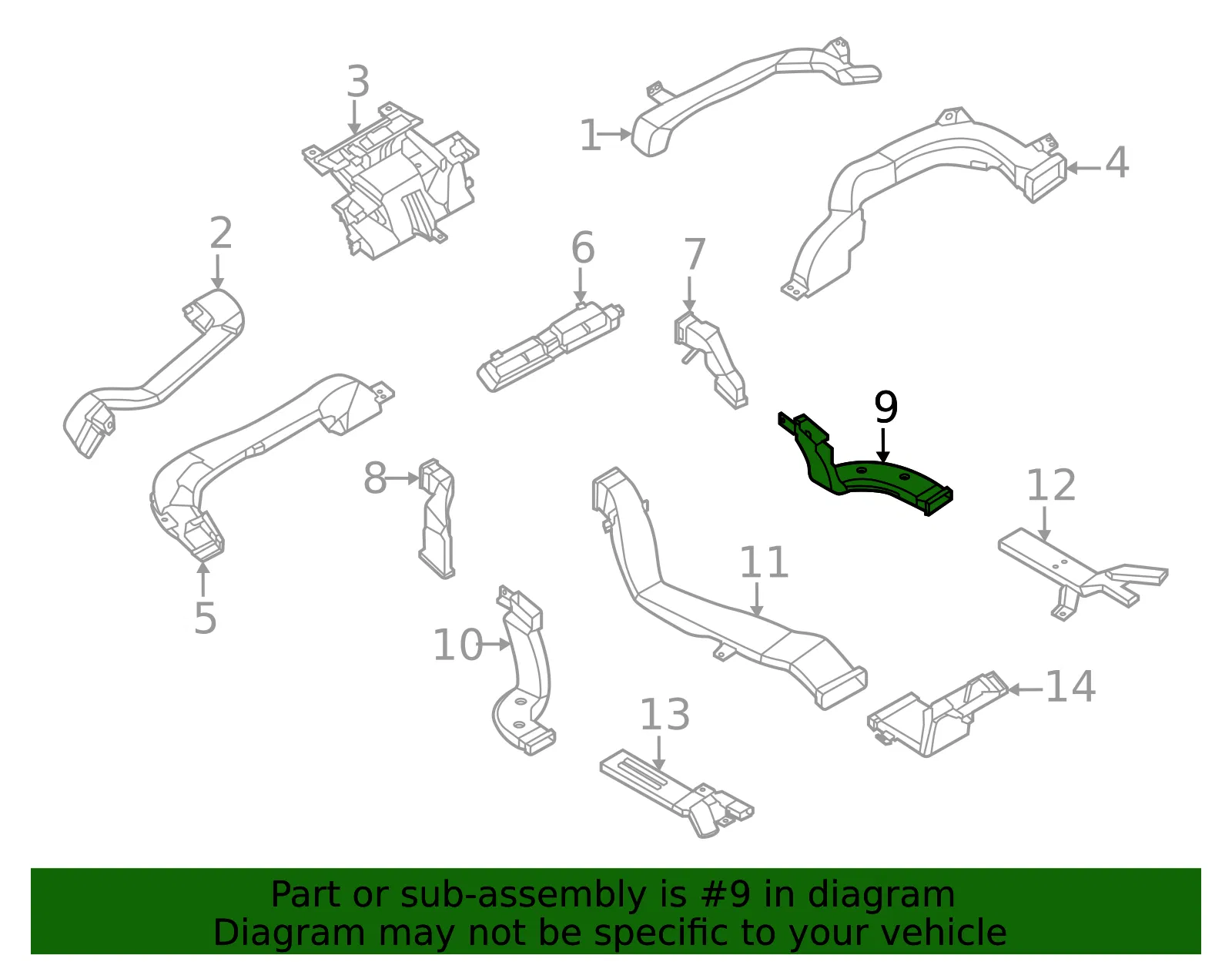 Instrument Panel Air Duct - Nissan (27832-6RF0A) - view 2