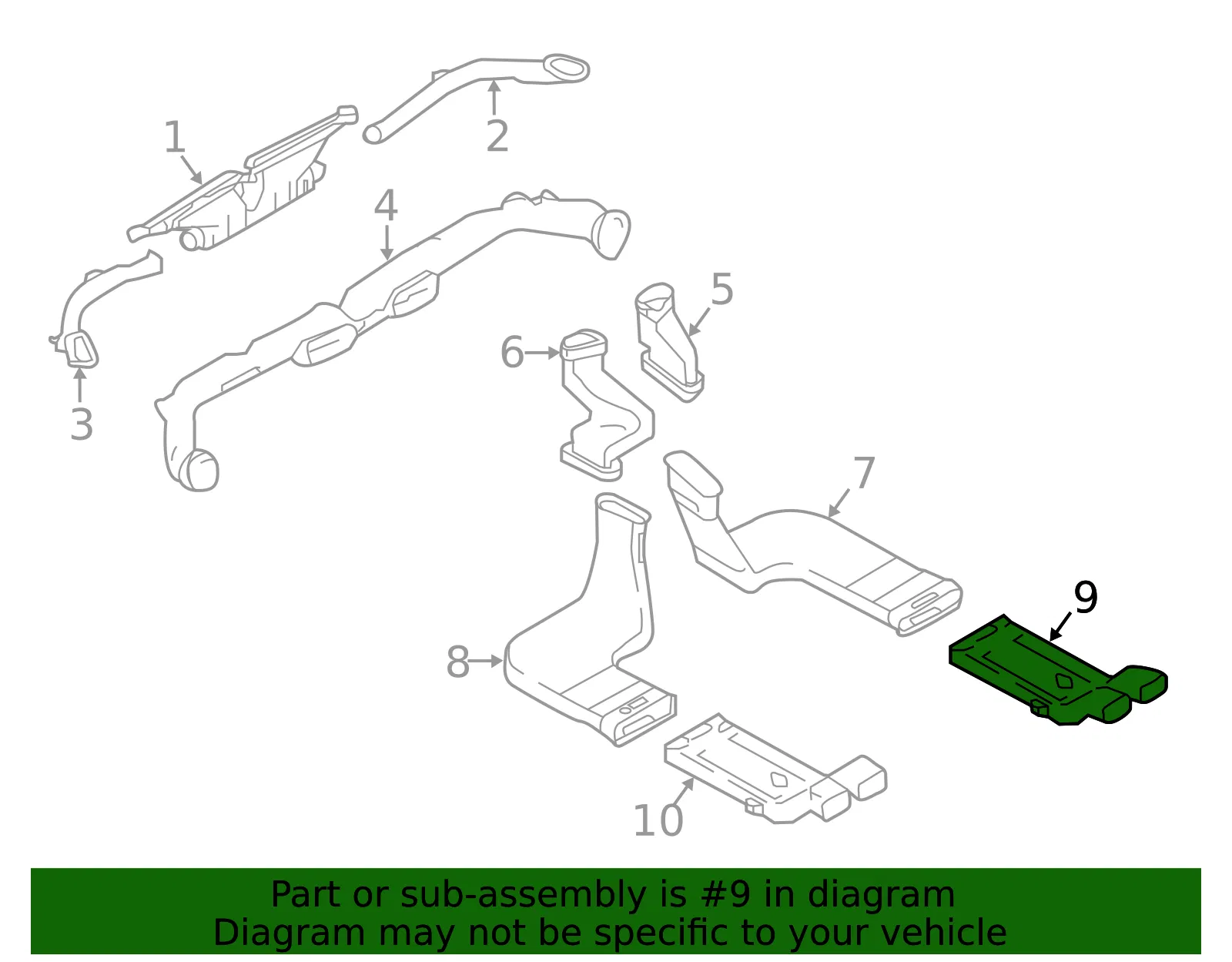 Instrument Panel Air Duct - Nissan (27834-5RL0A) - view 2