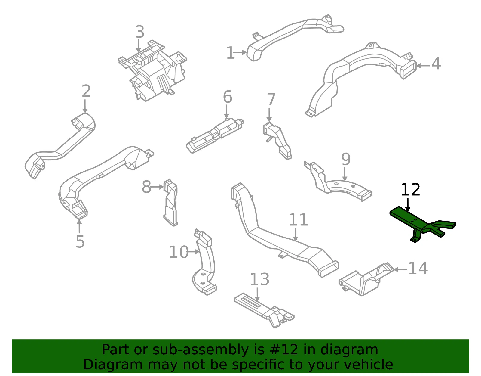 Instrument Panel Air Duct - Nissan (27850-6RF0A) - view 2