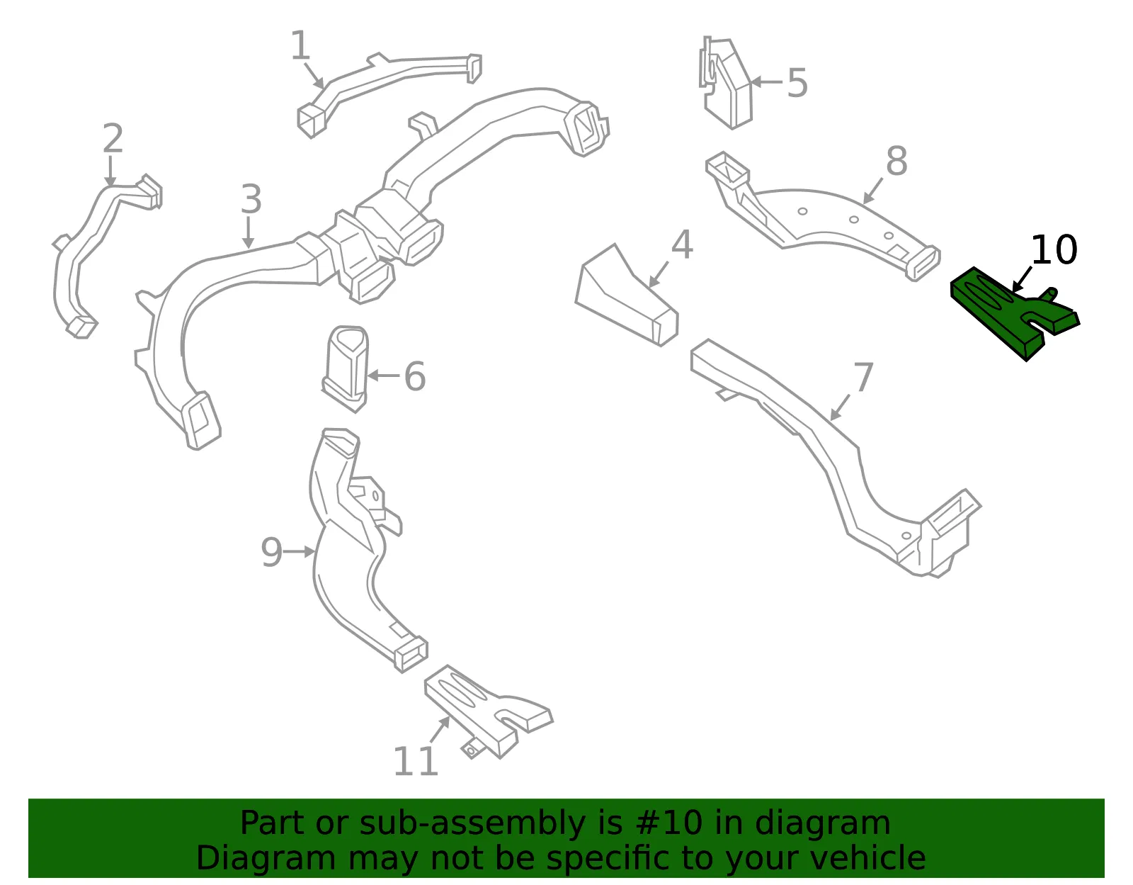 Instrument Panel Air Duct - Nissan (27850-JA000) - view 2
