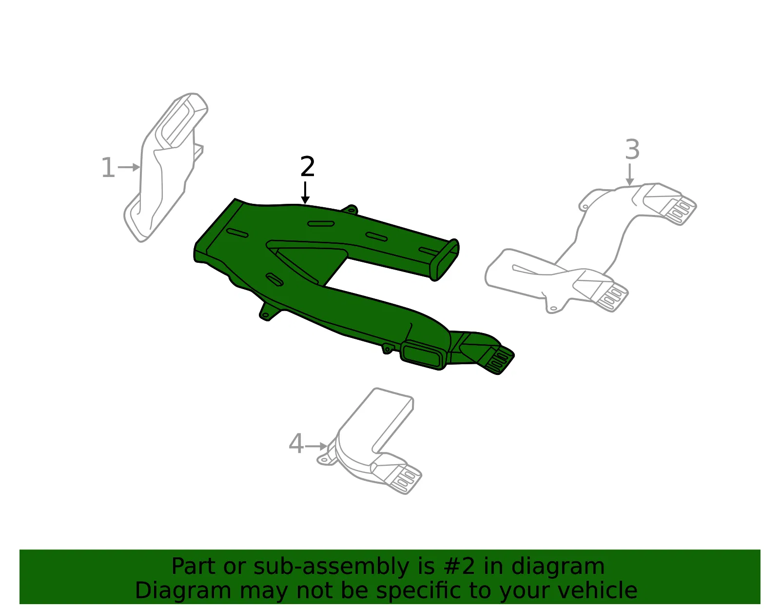Instrument Panel Air Duct - Nissan (27952-3KA0B) - view 2