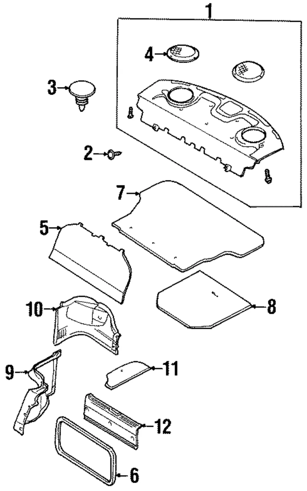 Pkg Tray Trim - Kia (2K2AA-6832075)