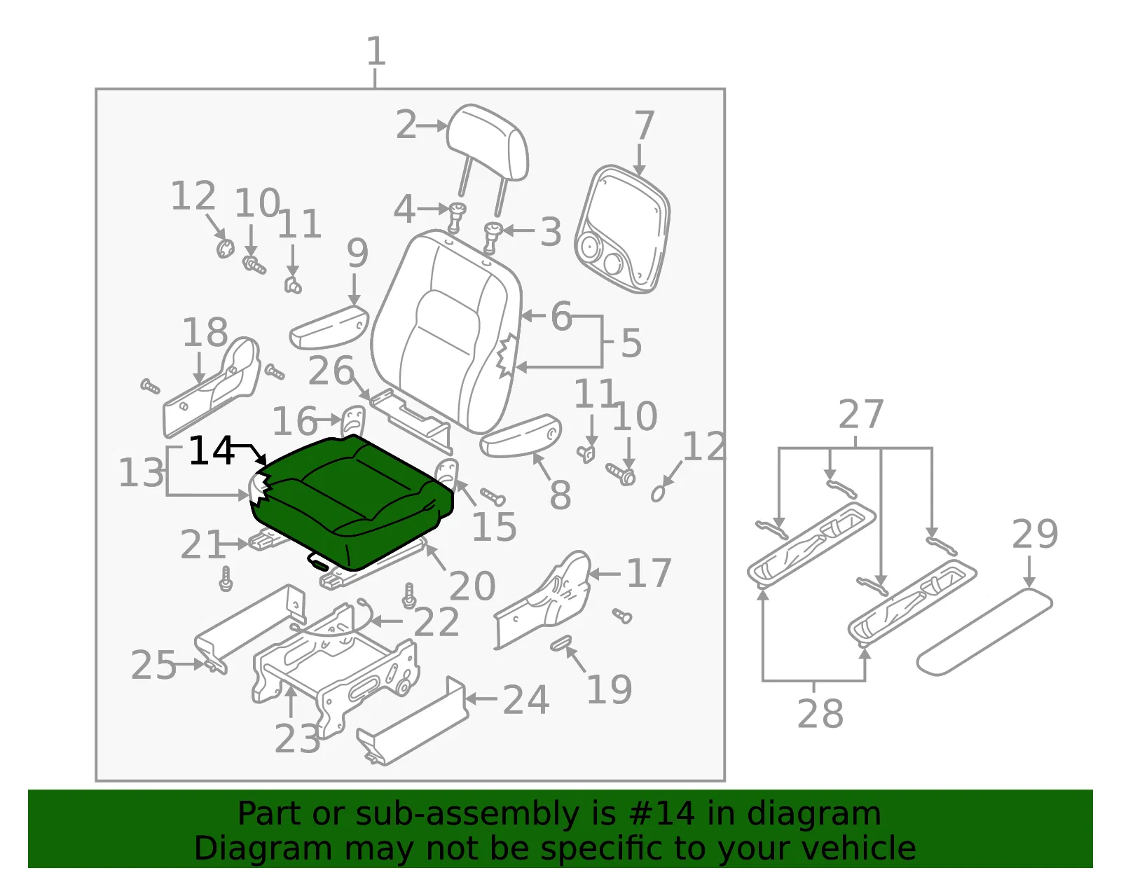 Cushion Cover - Passenger Side (RH) - Kia (2K52Y-88965BT4) - view 2